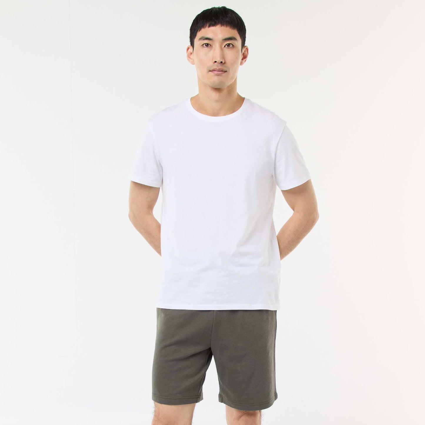 Lightweight sweatshirt fabric Bermuda shorts KHAKI