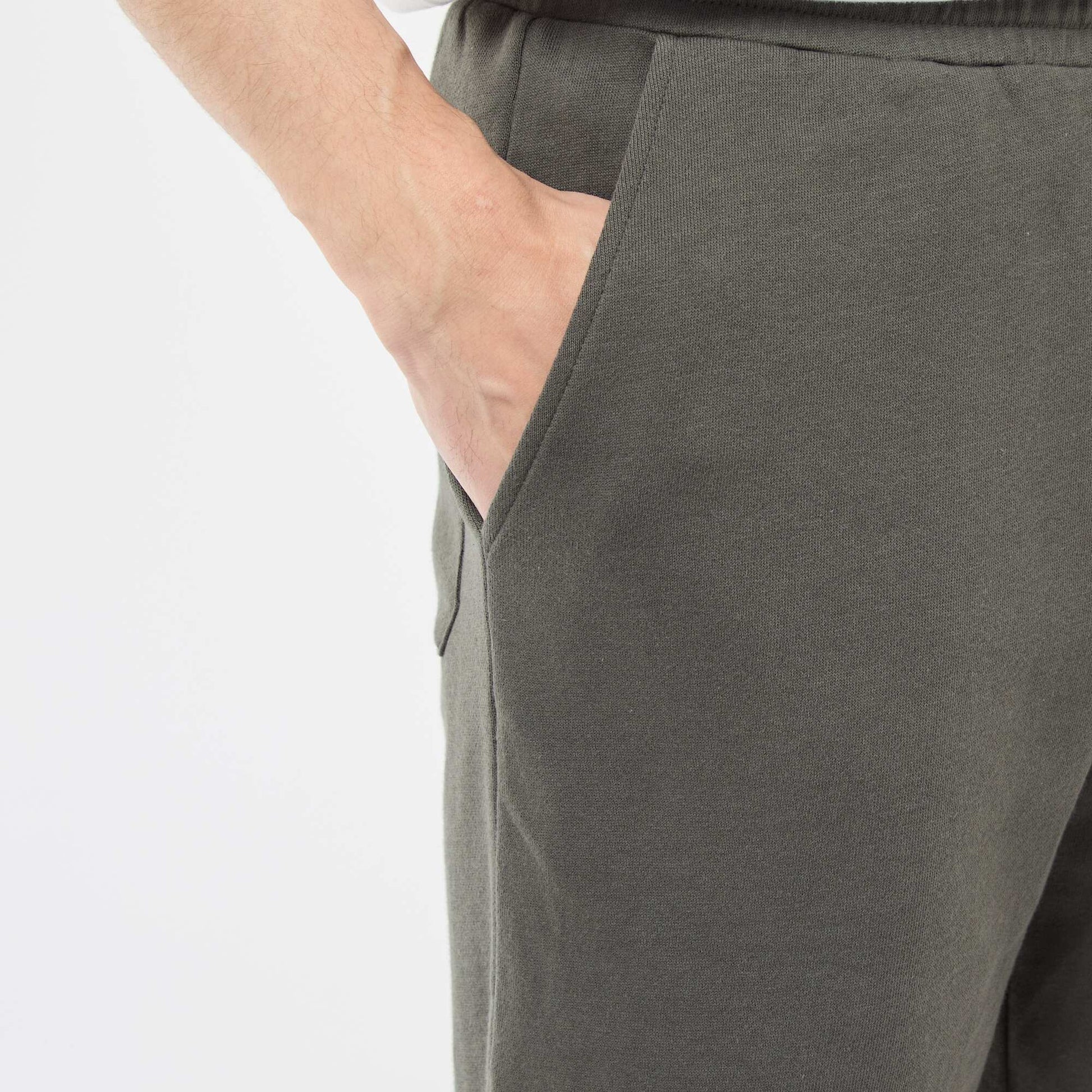 Lightweight sweatshirt fabric Bermuda shorts KHAKI