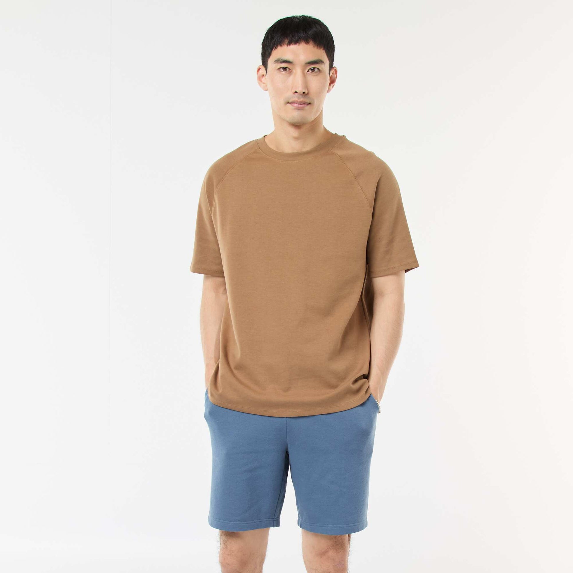 Lightweight sweatshirt fabric Bermuda shorts BLUE
