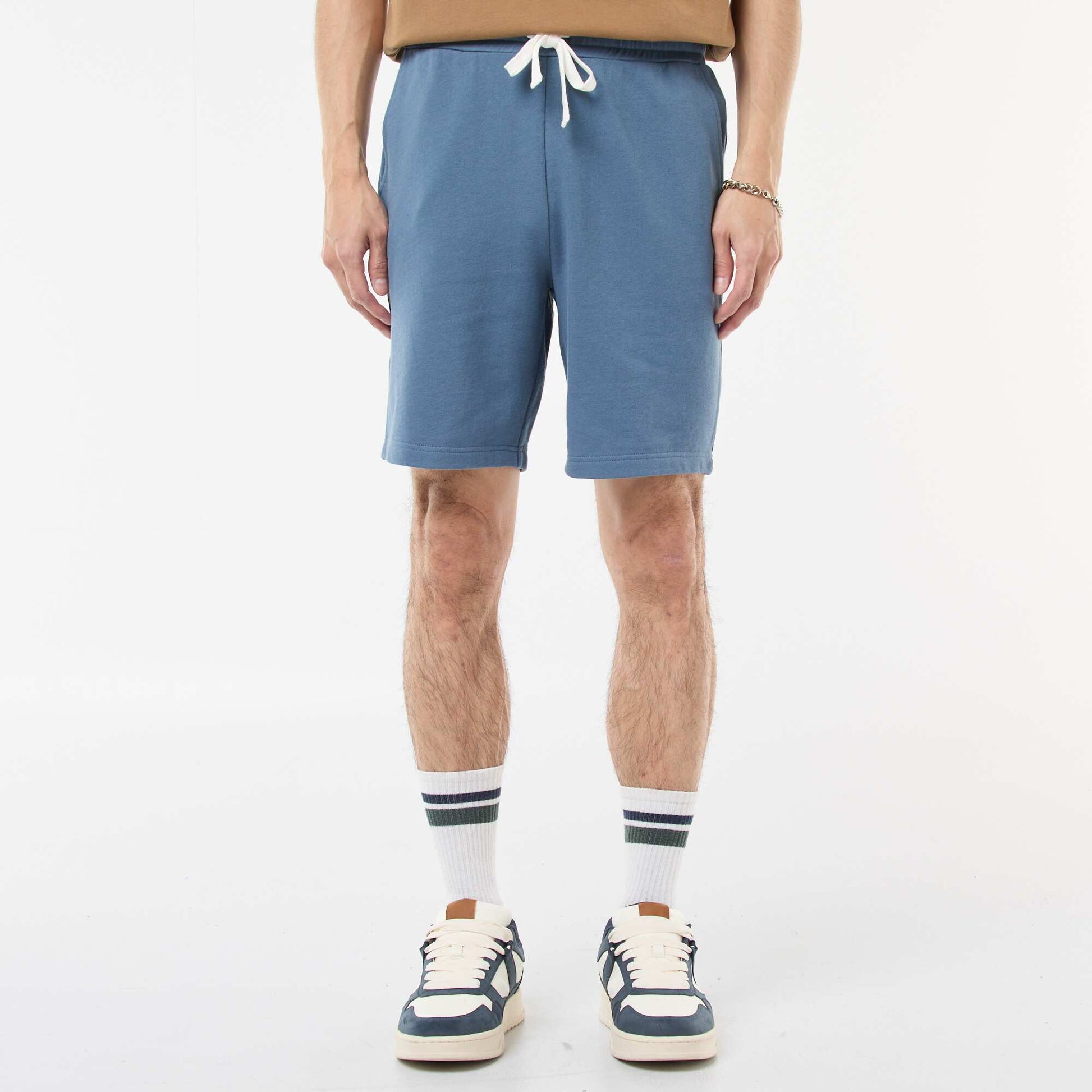Lightweight sweatshirt fabric Bermuda shorts BLUE