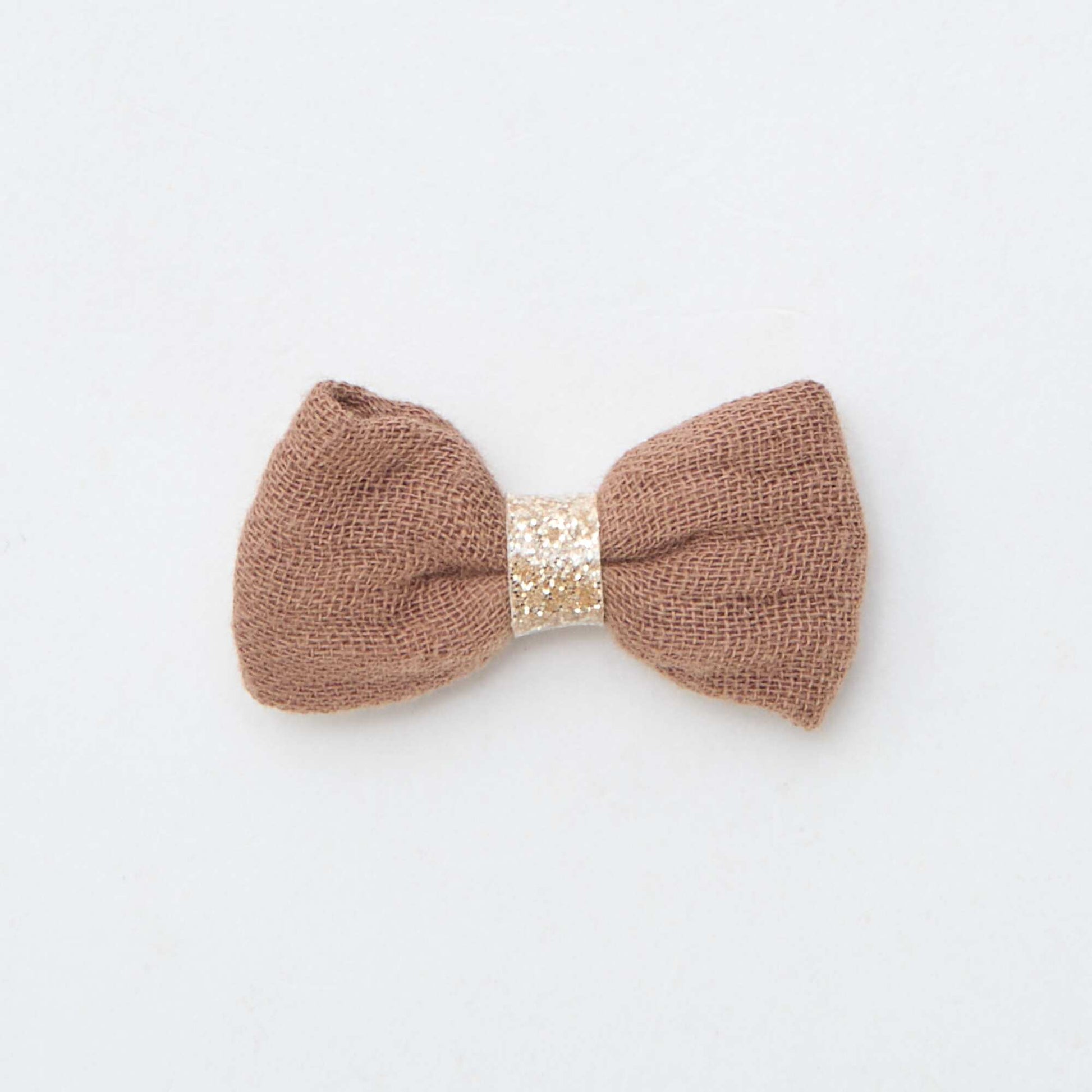 Pack of 3 alligator clips with bow BROWN