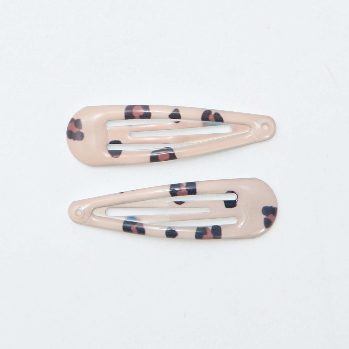 Pack of 6 snap hair slides BROWN
