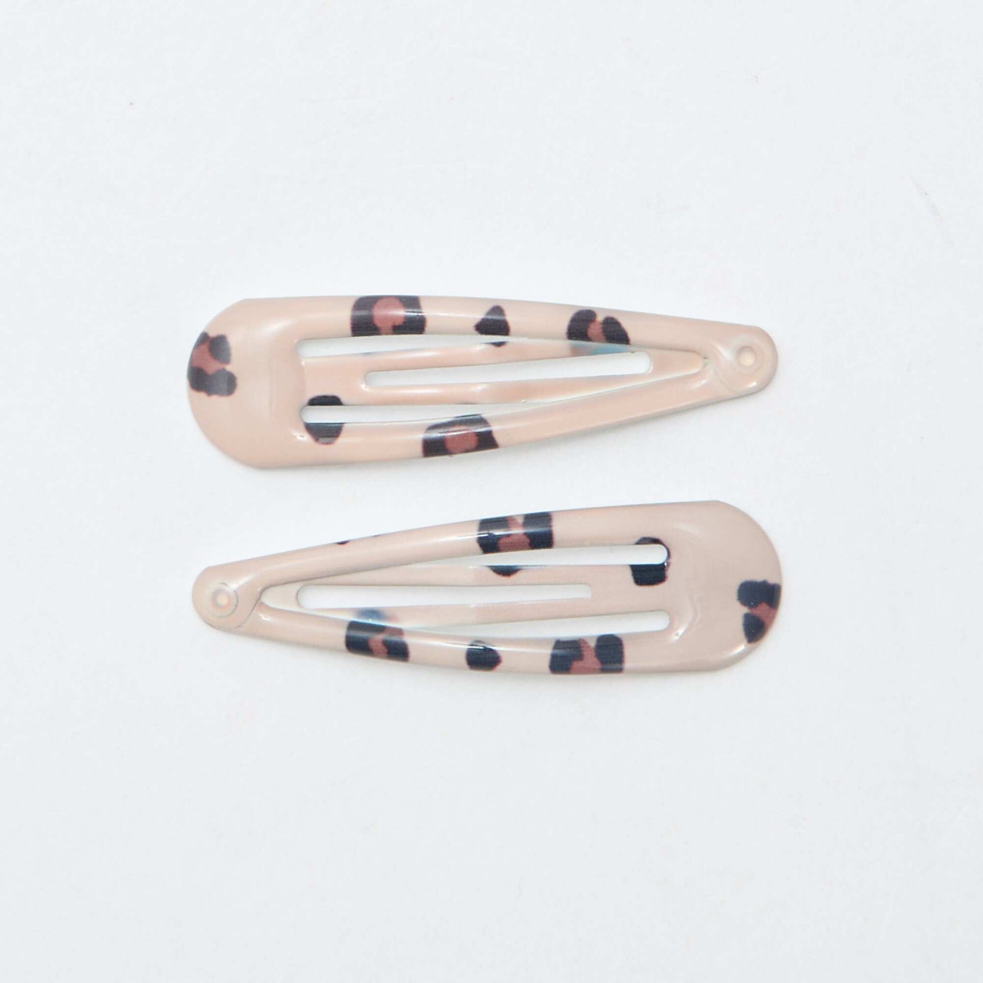 Pack of 6 snap hair slides BROWN