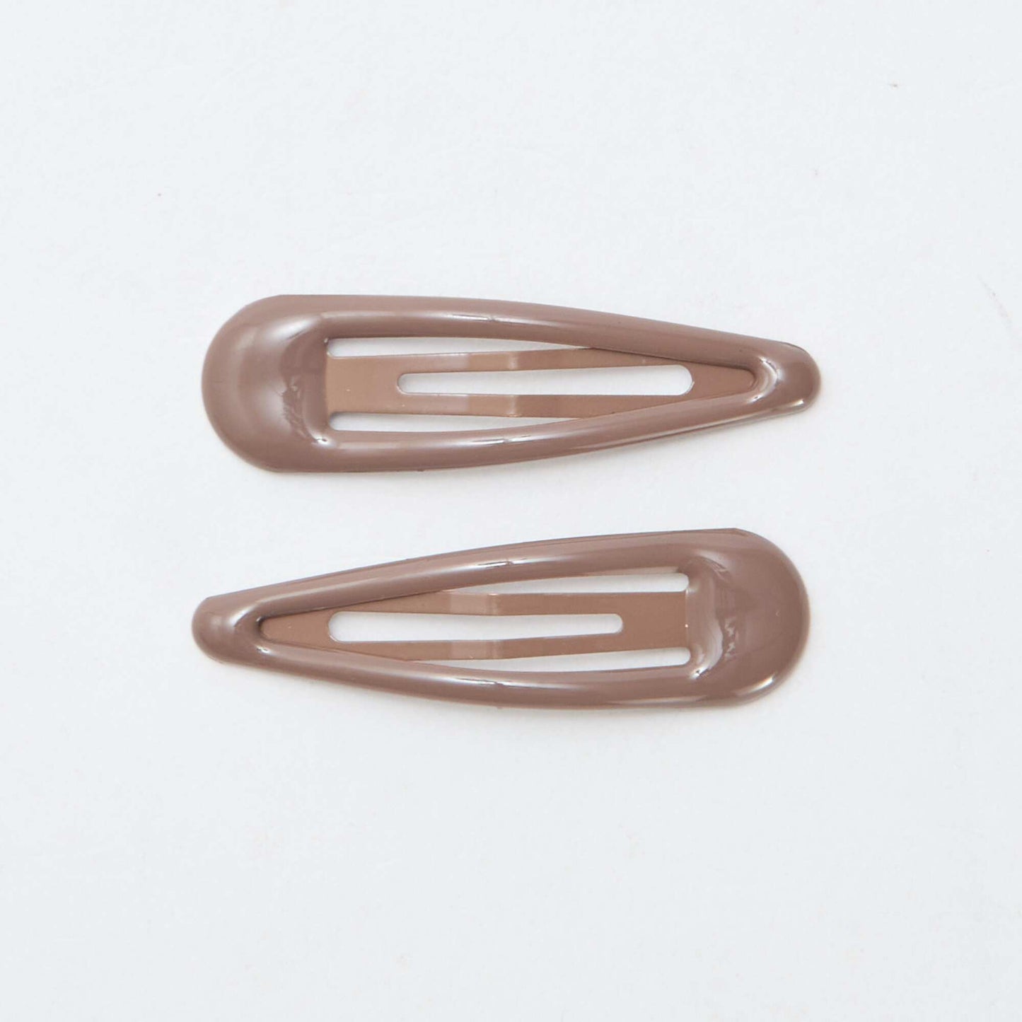 Pack of 6 snap hair slides BROWN