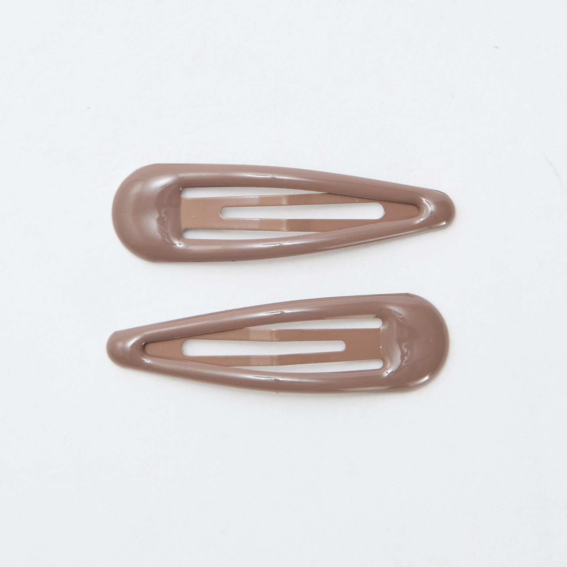 Pack of 6 snap hair slides BROWN