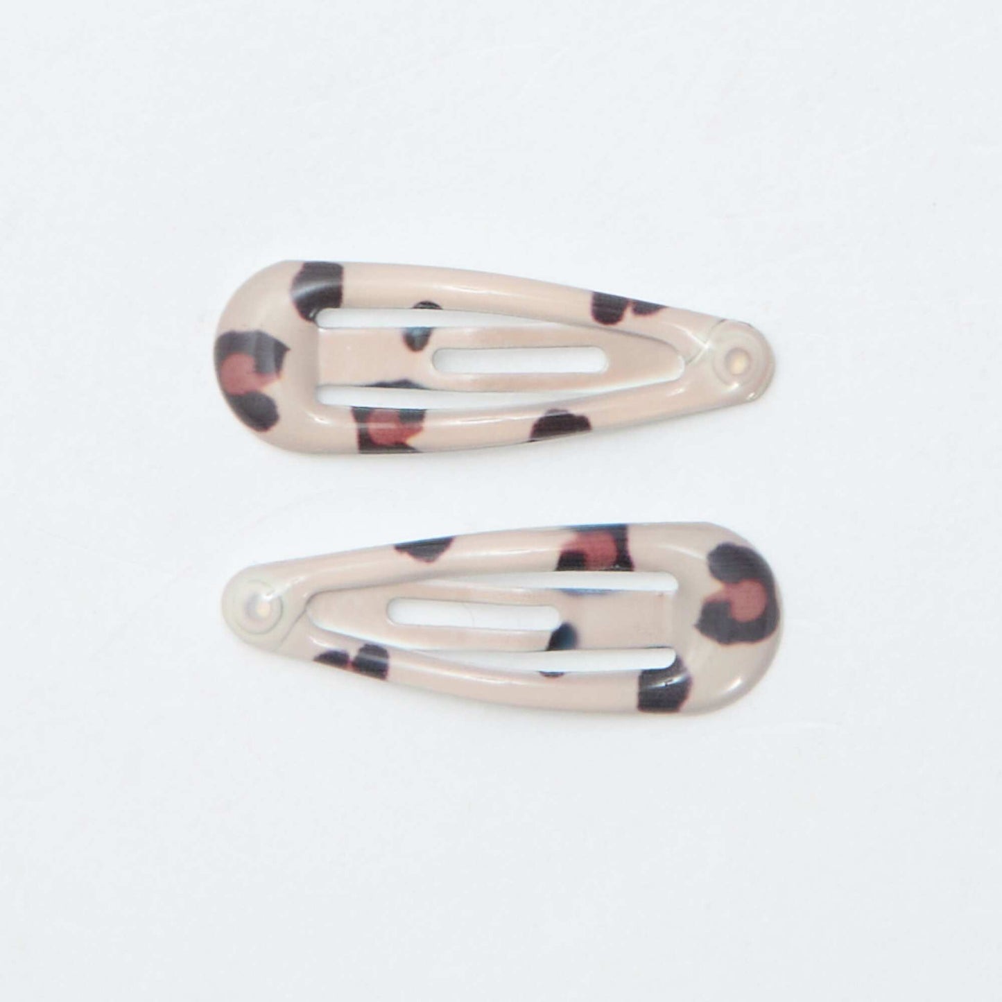 Pack of 8 mini snap hair slides BROWN
