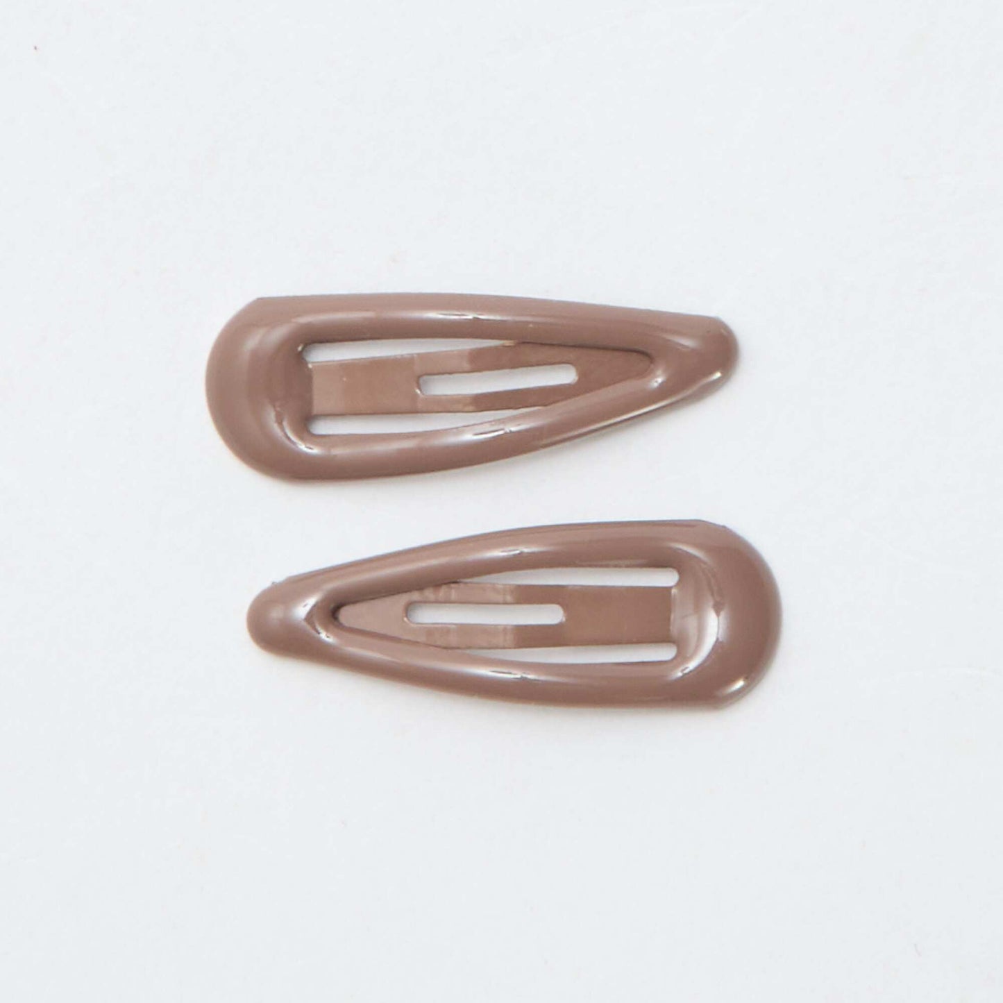 Pack of 8 mini snap hair slides BROWN