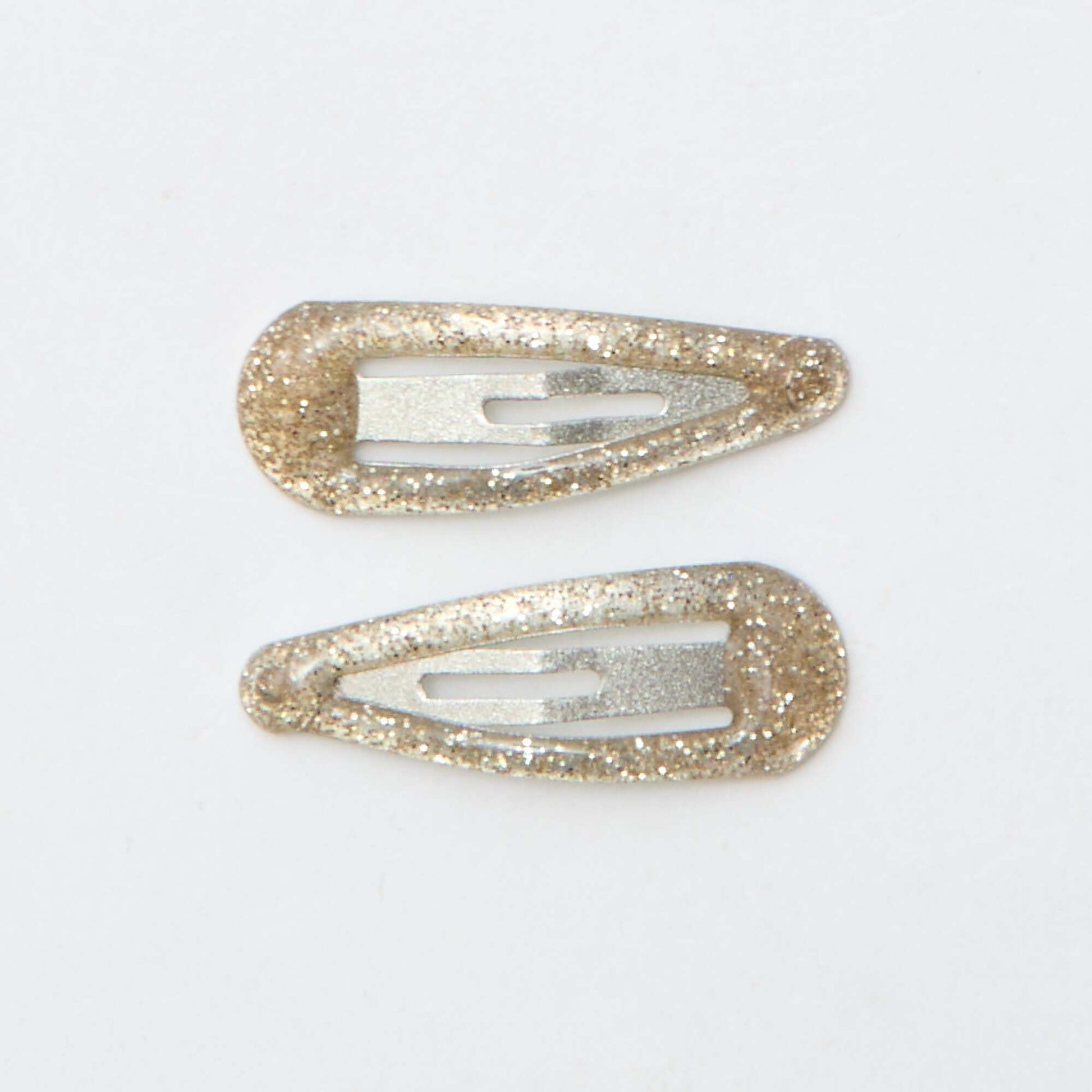 Pack of 8 mini snap hair slides BROWN