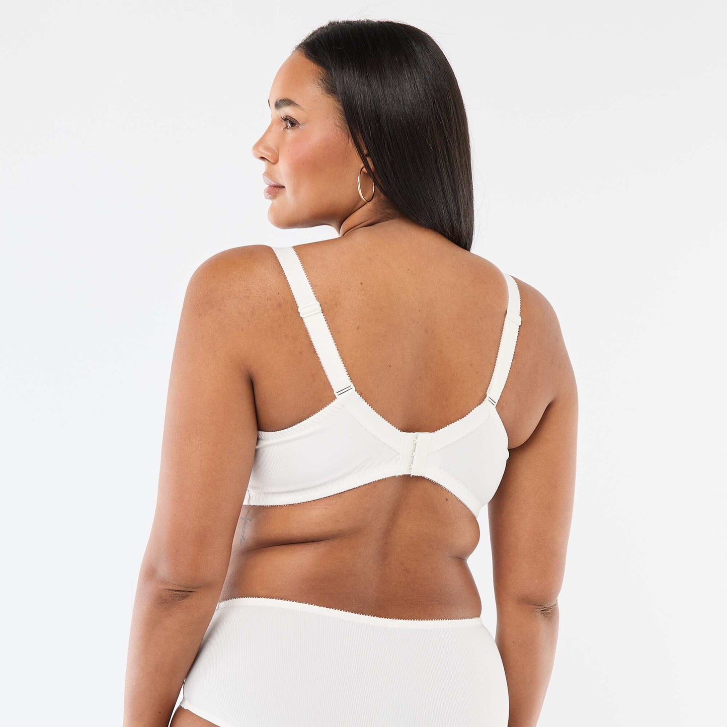 Ribbed microfibre demi-cup bra WHITE
