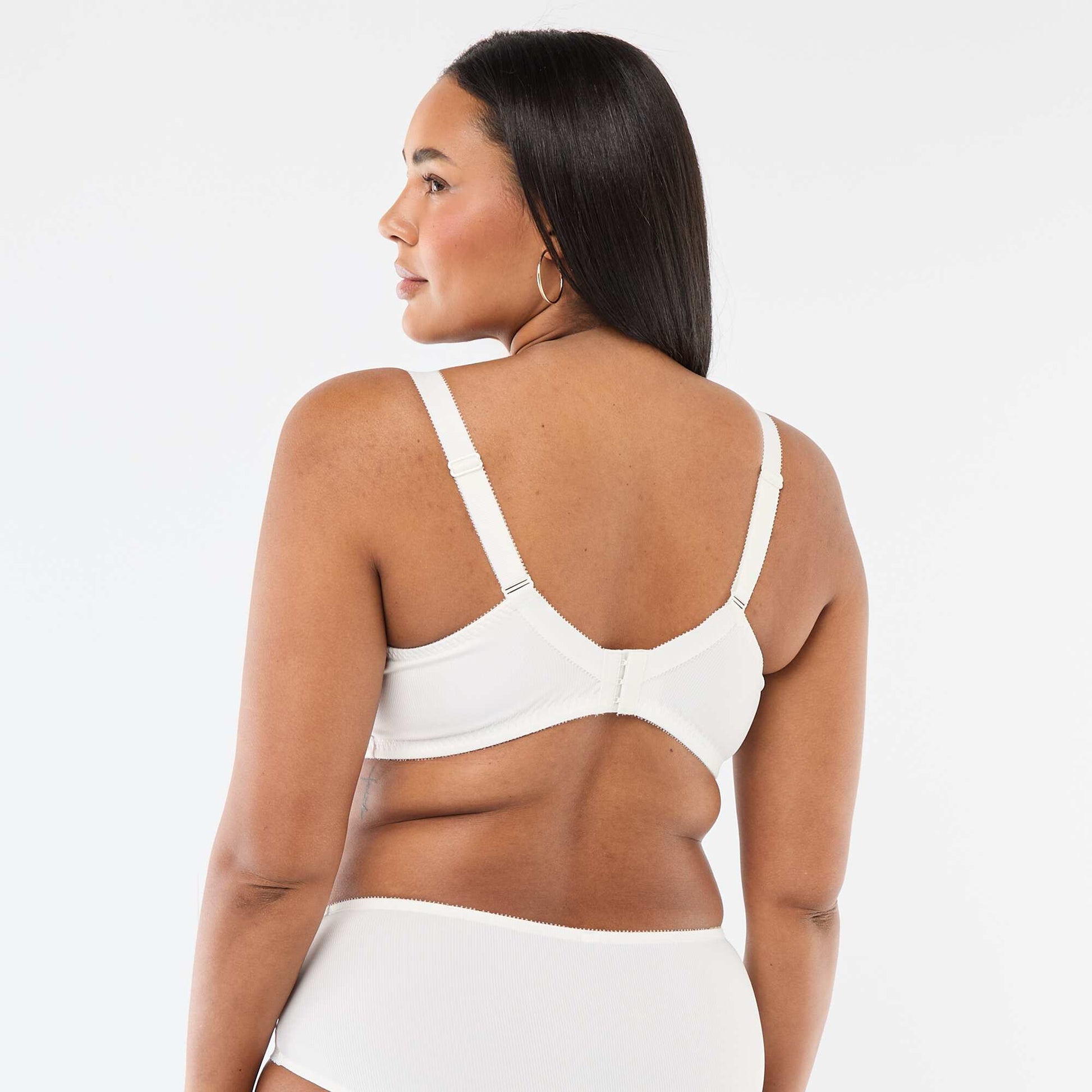 Ribbed microfibre demi-cup bra WHITE