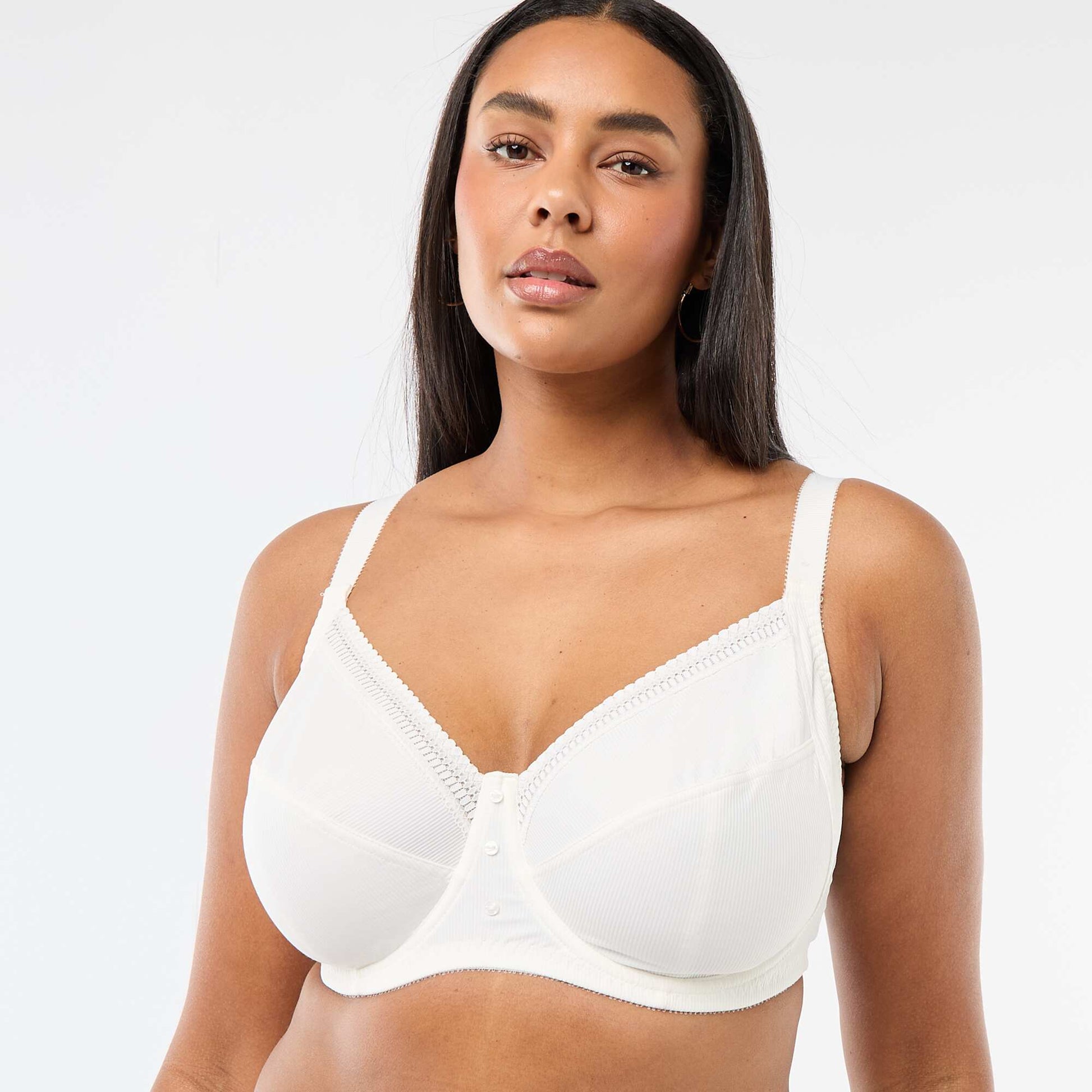 Ribbed microfibre demi-cup bra WHITE