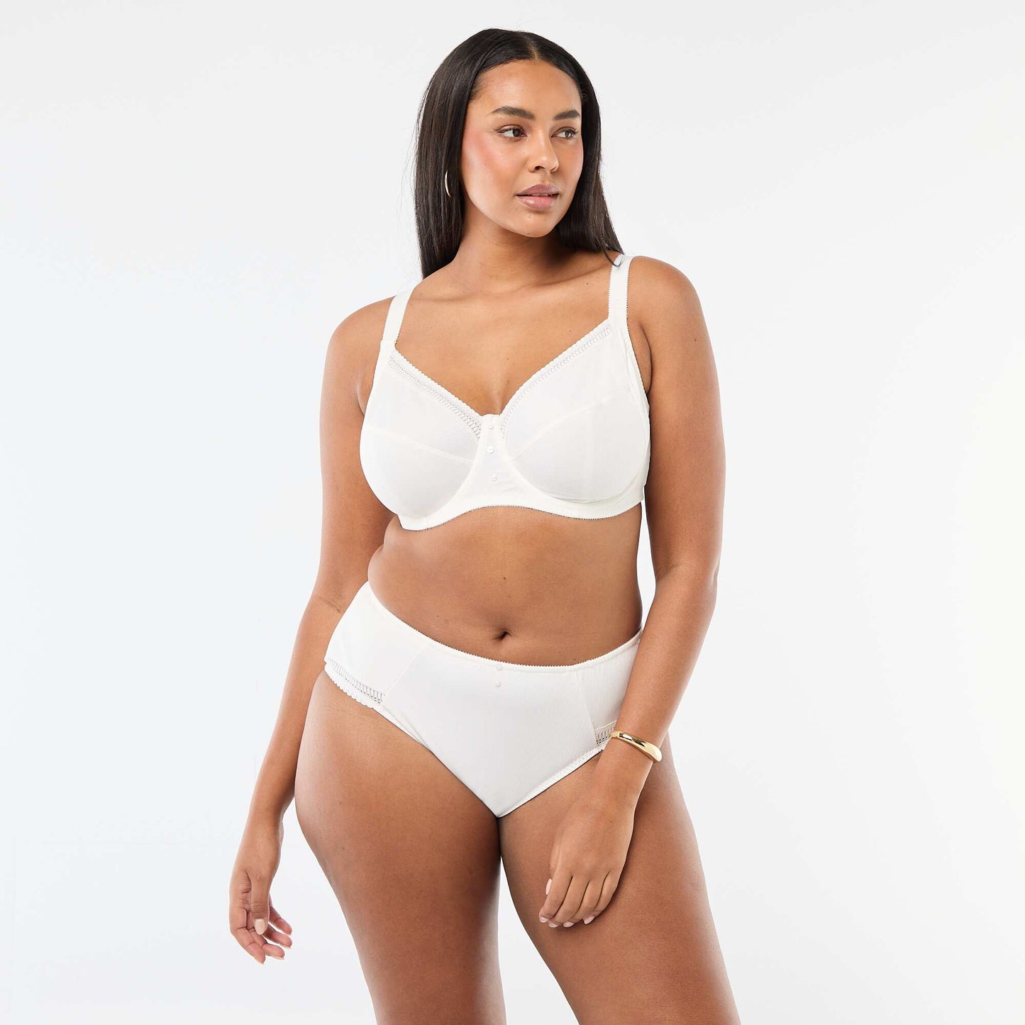 Ribbed microfibre briefs WHITE