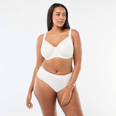 Ribbed microfibre briefs WHITE