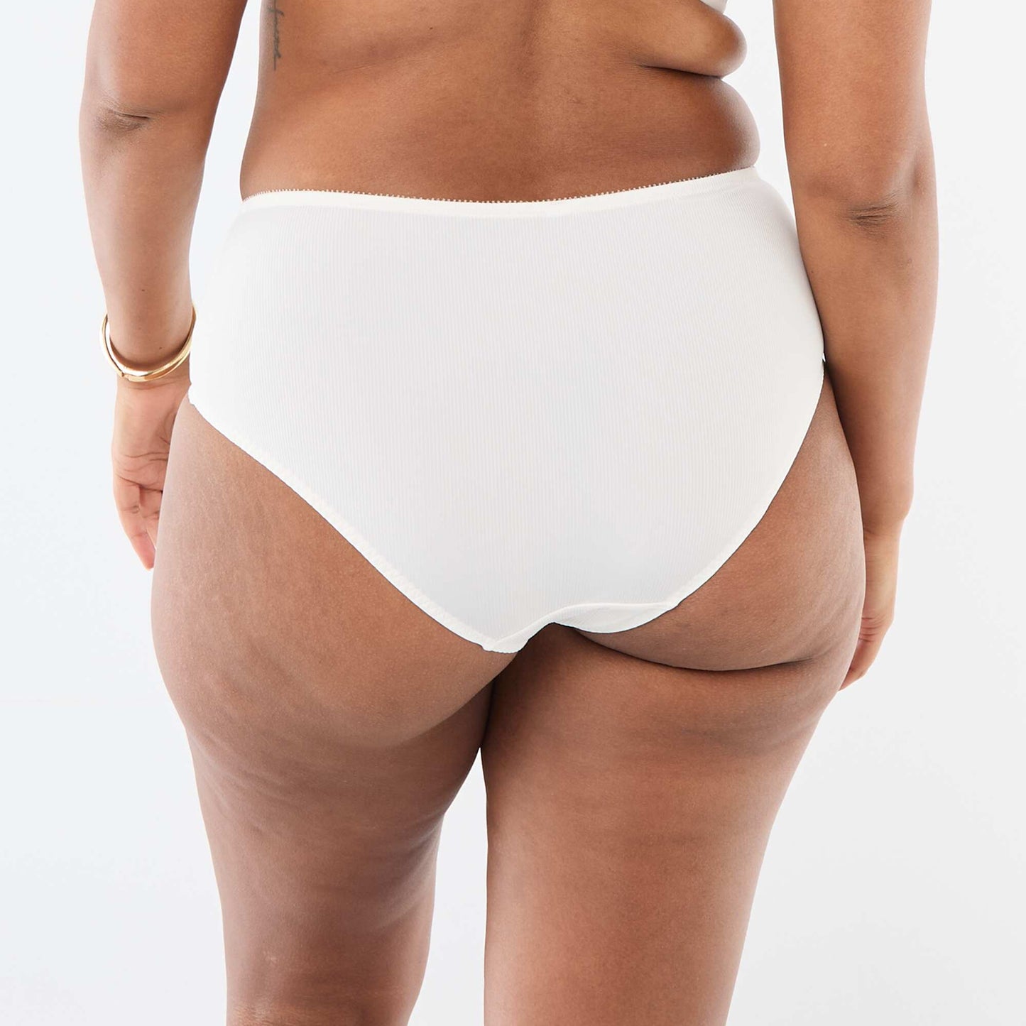 Ribbed microfibre briefs WHITE