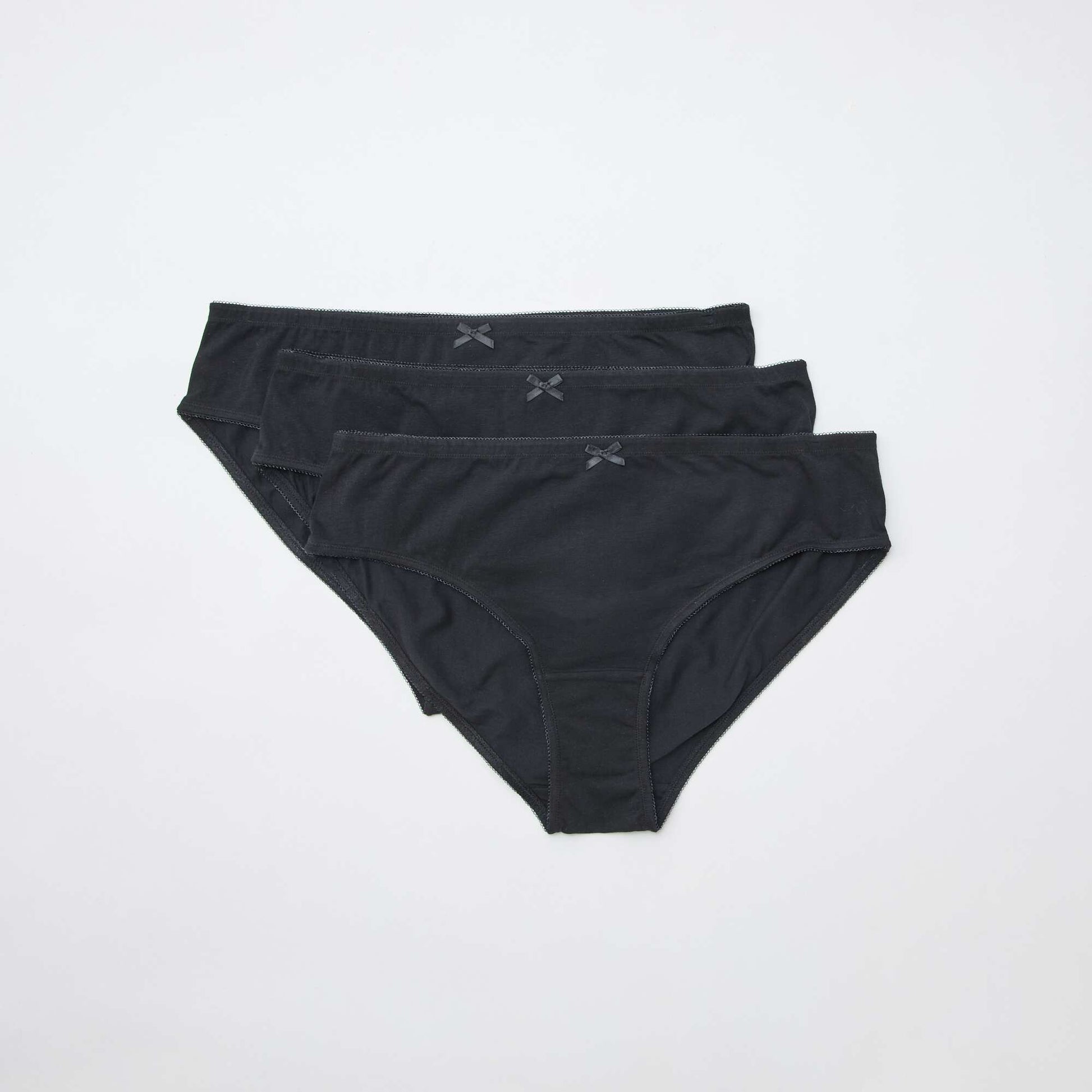 Pack of 3 Stretch Cotton Briefs BLACK