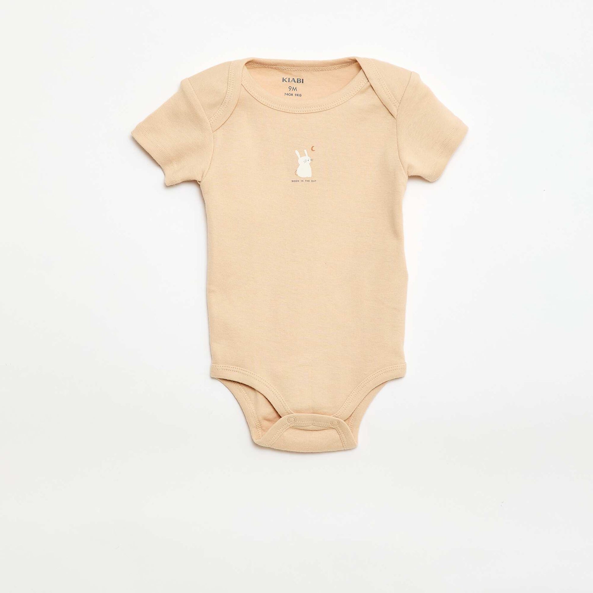 Printed cotton bodysuits - Pack of 3 BEIGE