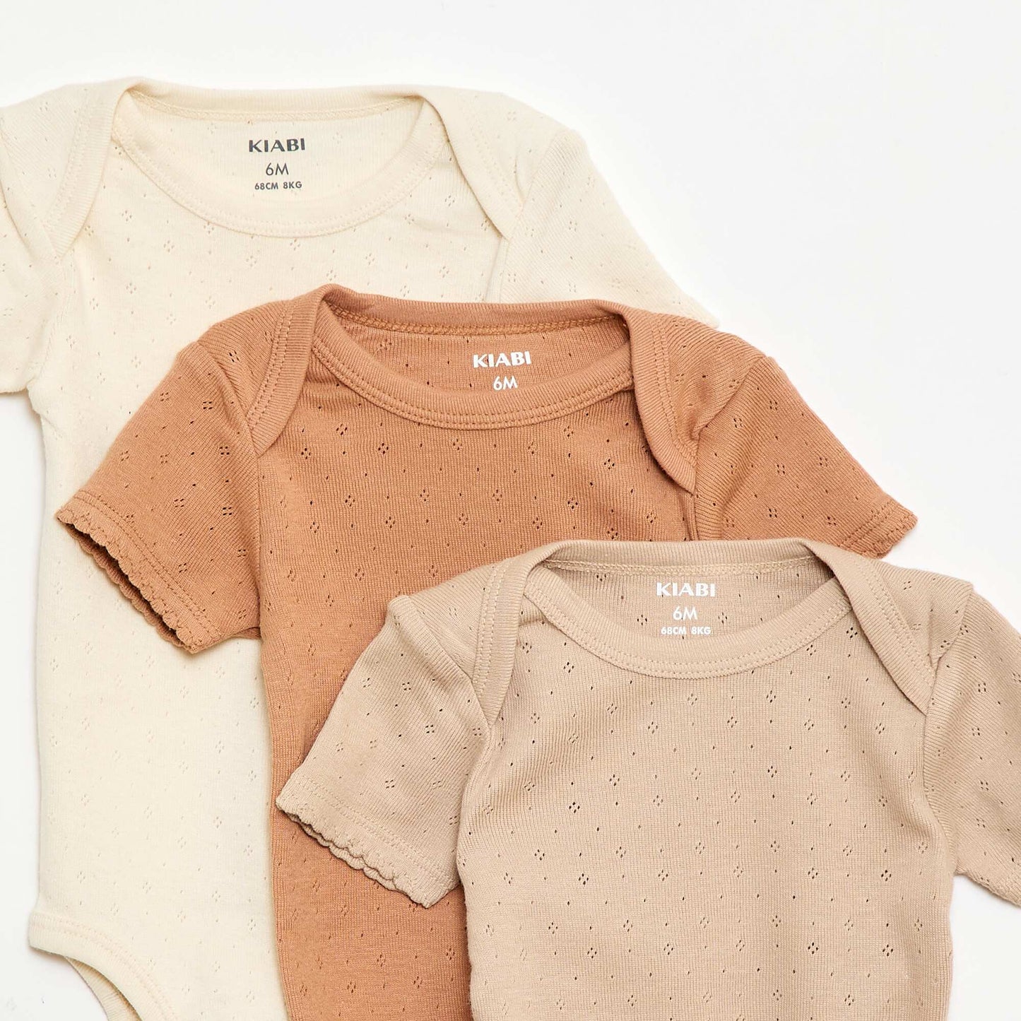 Grow-with-Me Knit Bodysuits - 3-Pack BEIGE