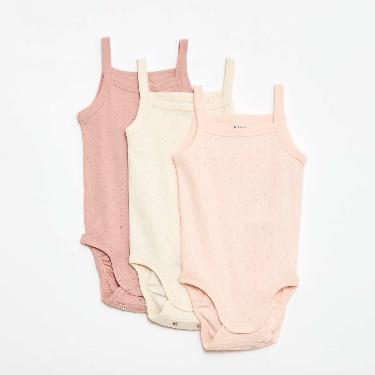 Strappy grow-with-them bodysuits - Pack of 3 PINK