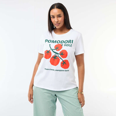 Short-sleeved printed T-shirt WHITE