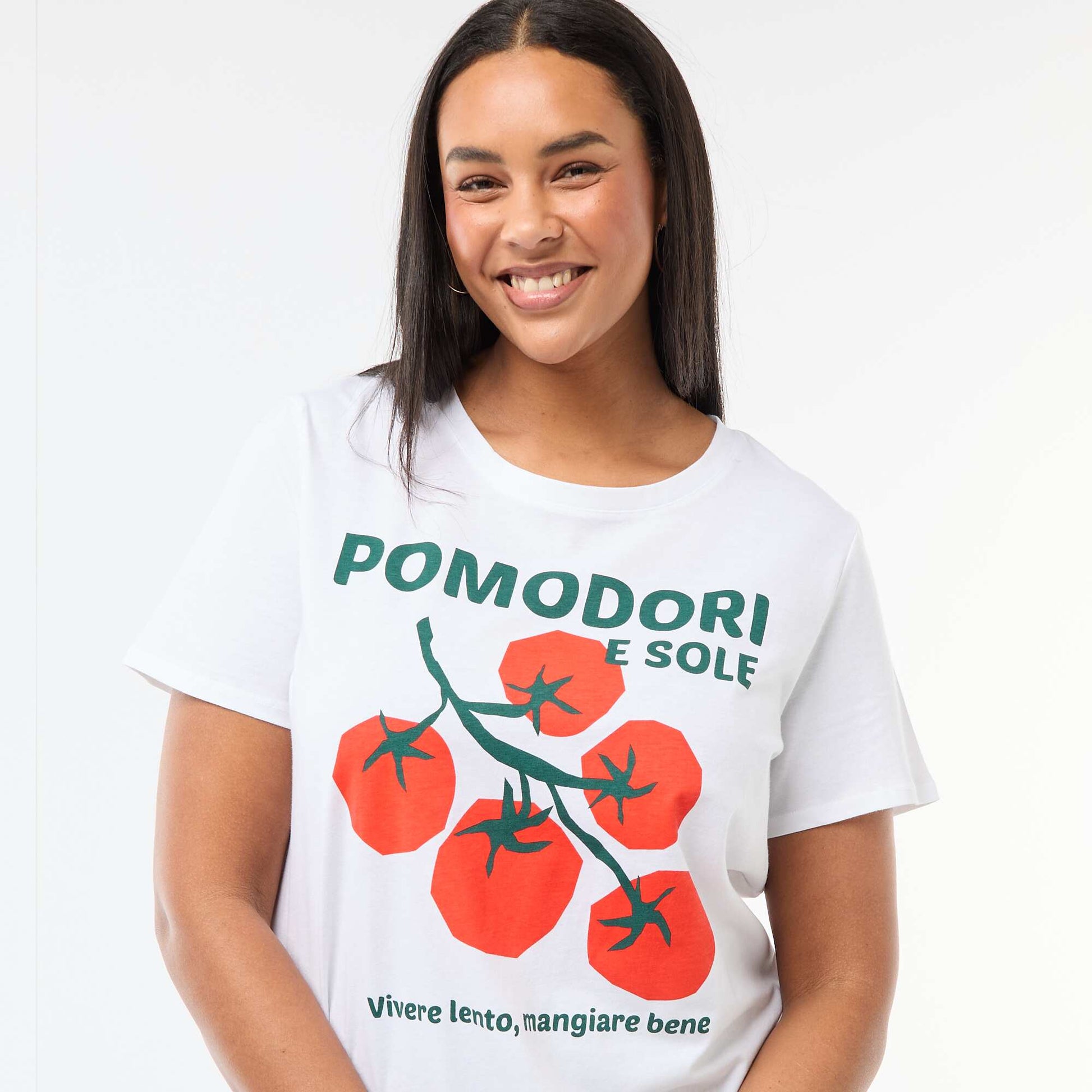 Short-sleeved printed T-shirt WHITE