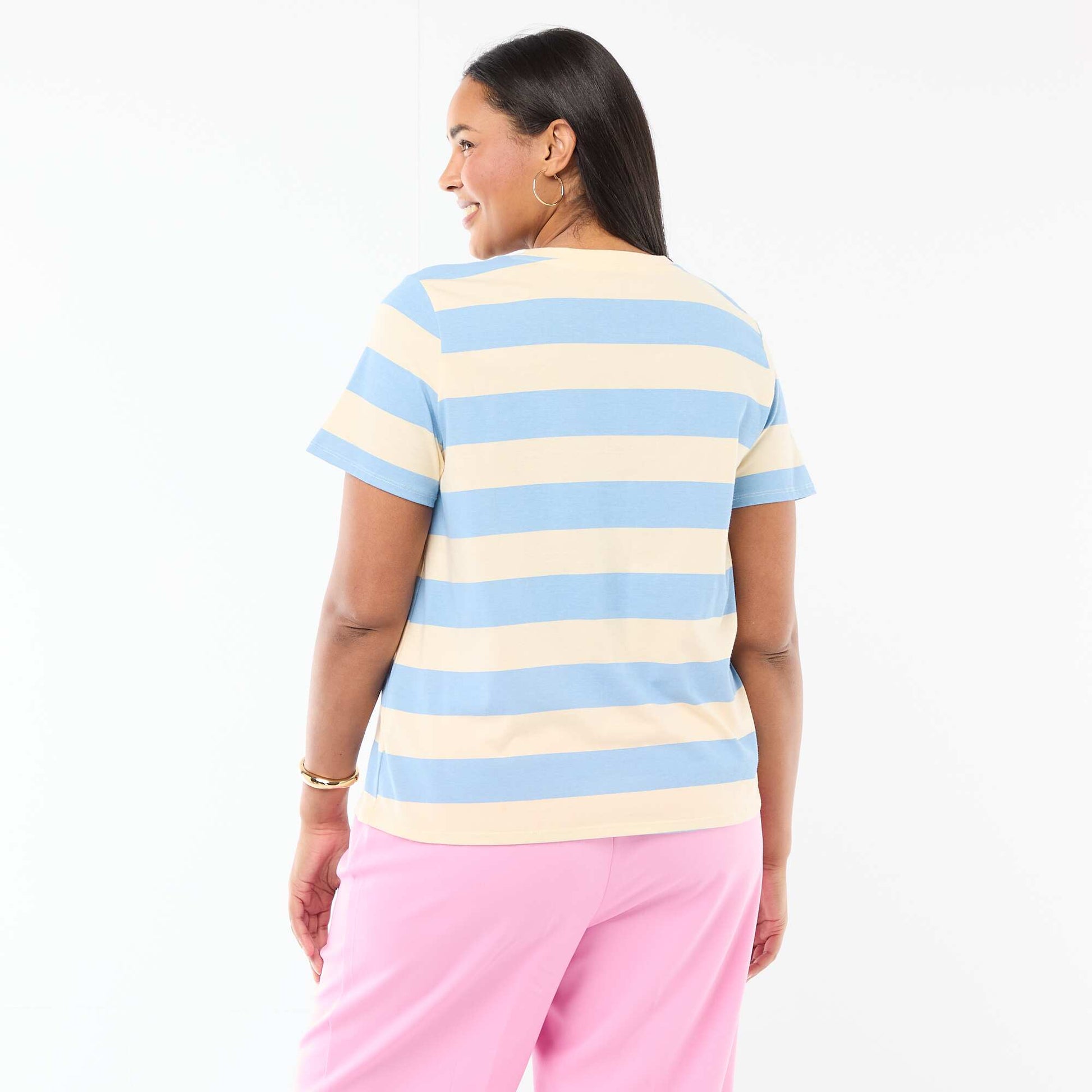 Short-sleeved printed T-shirt BLUE