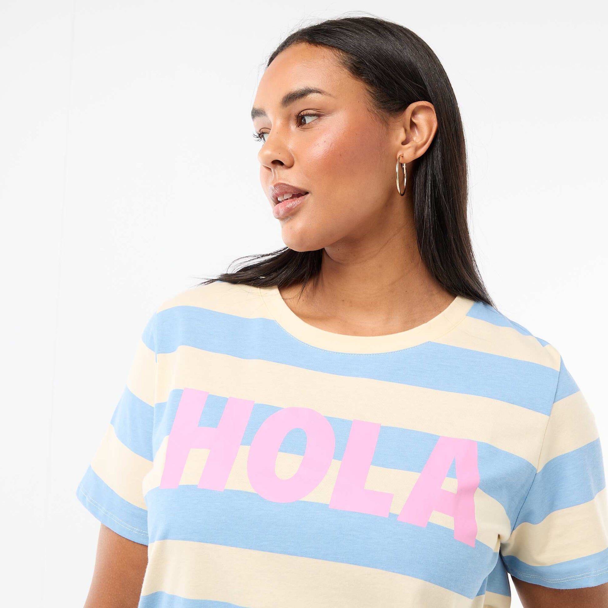 Short-sleeved printed T-shirt BLUE