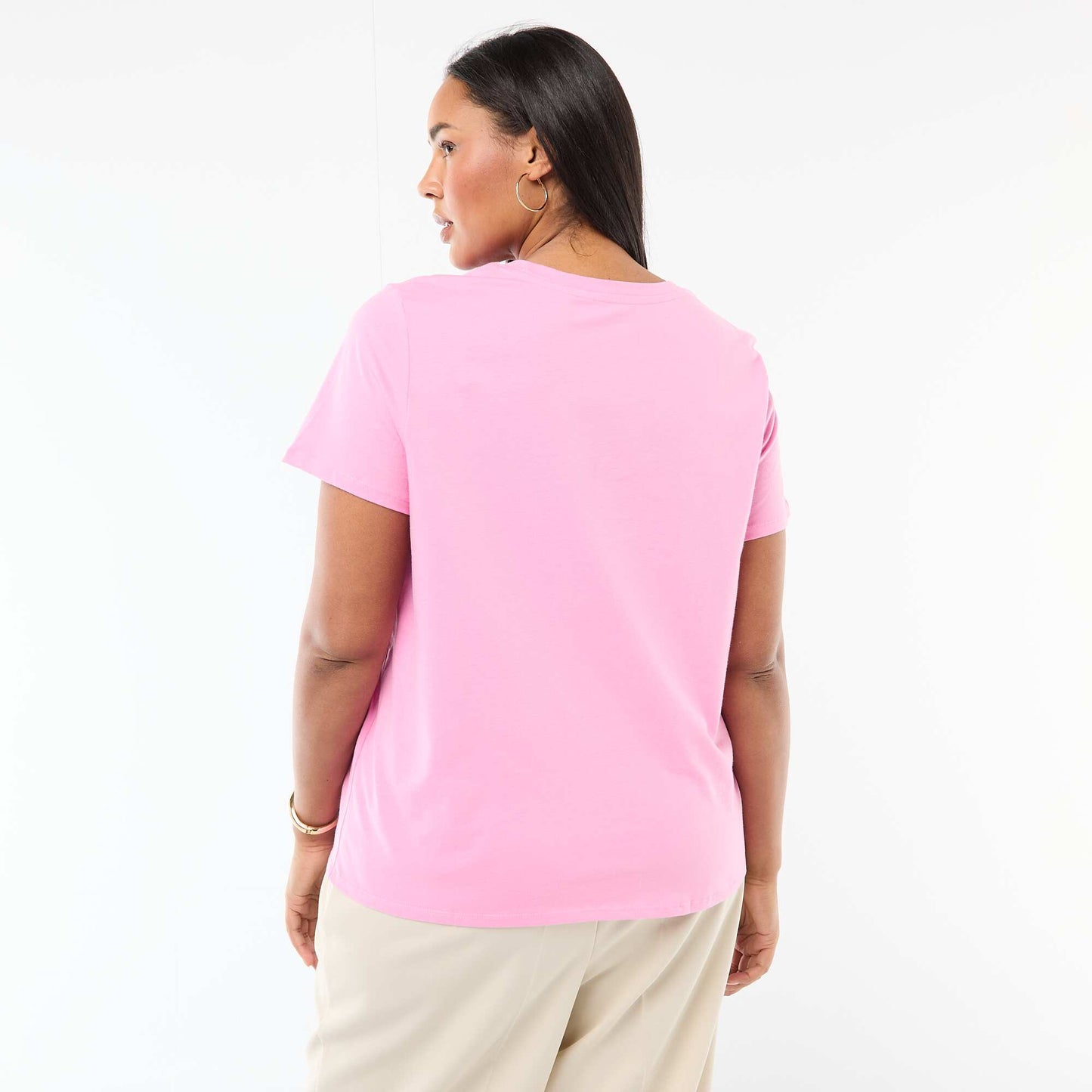 Short-sleeved printed T-shirt PINK