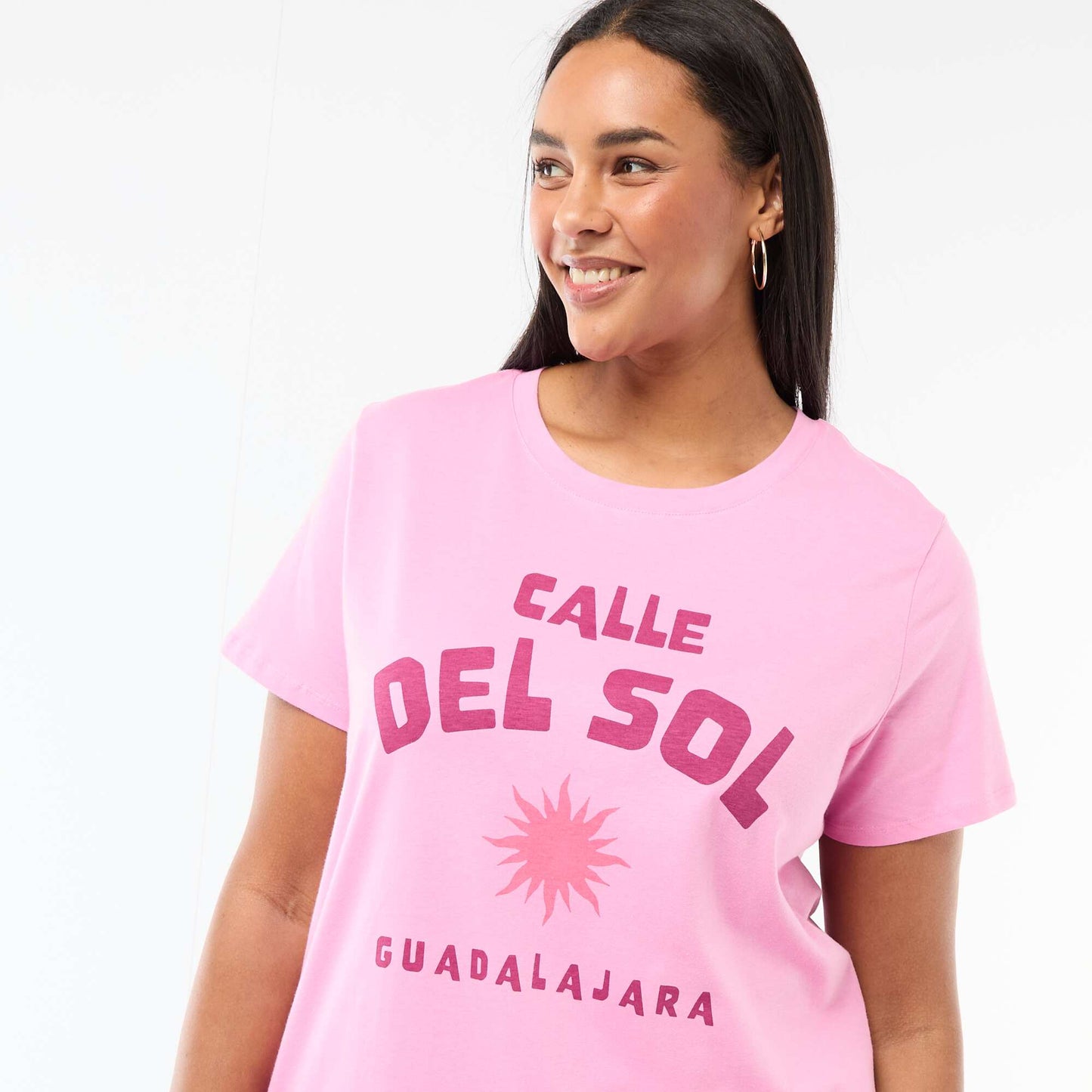 Short-sleeved printed T-shirt PINK