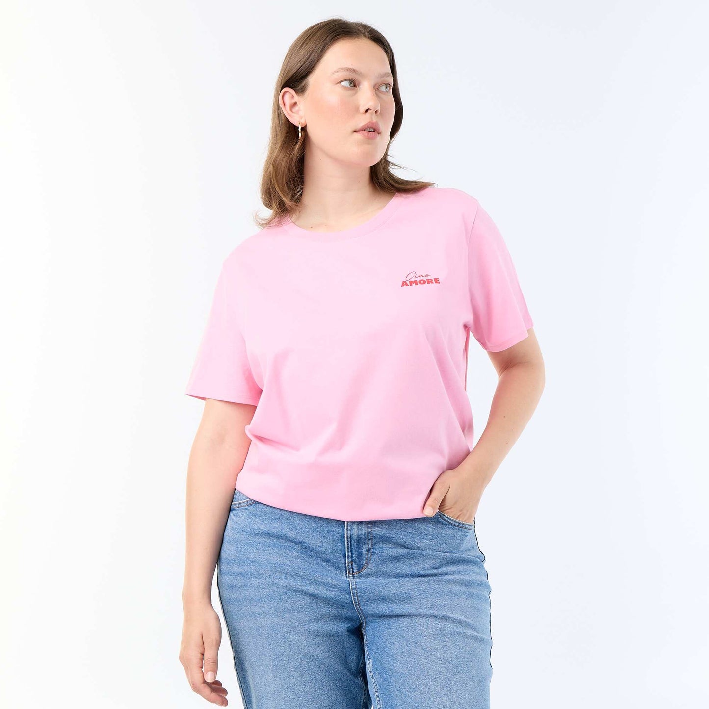 Short-sleeved printed T-shirt PINK