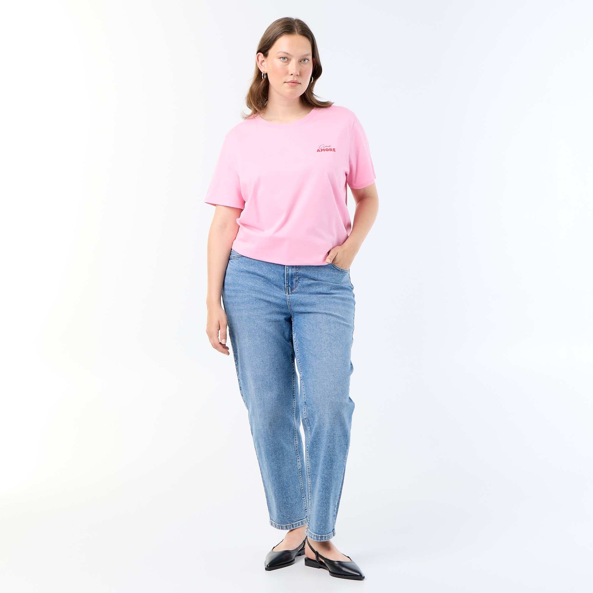 Short-sleeved printed T-shirt PINK