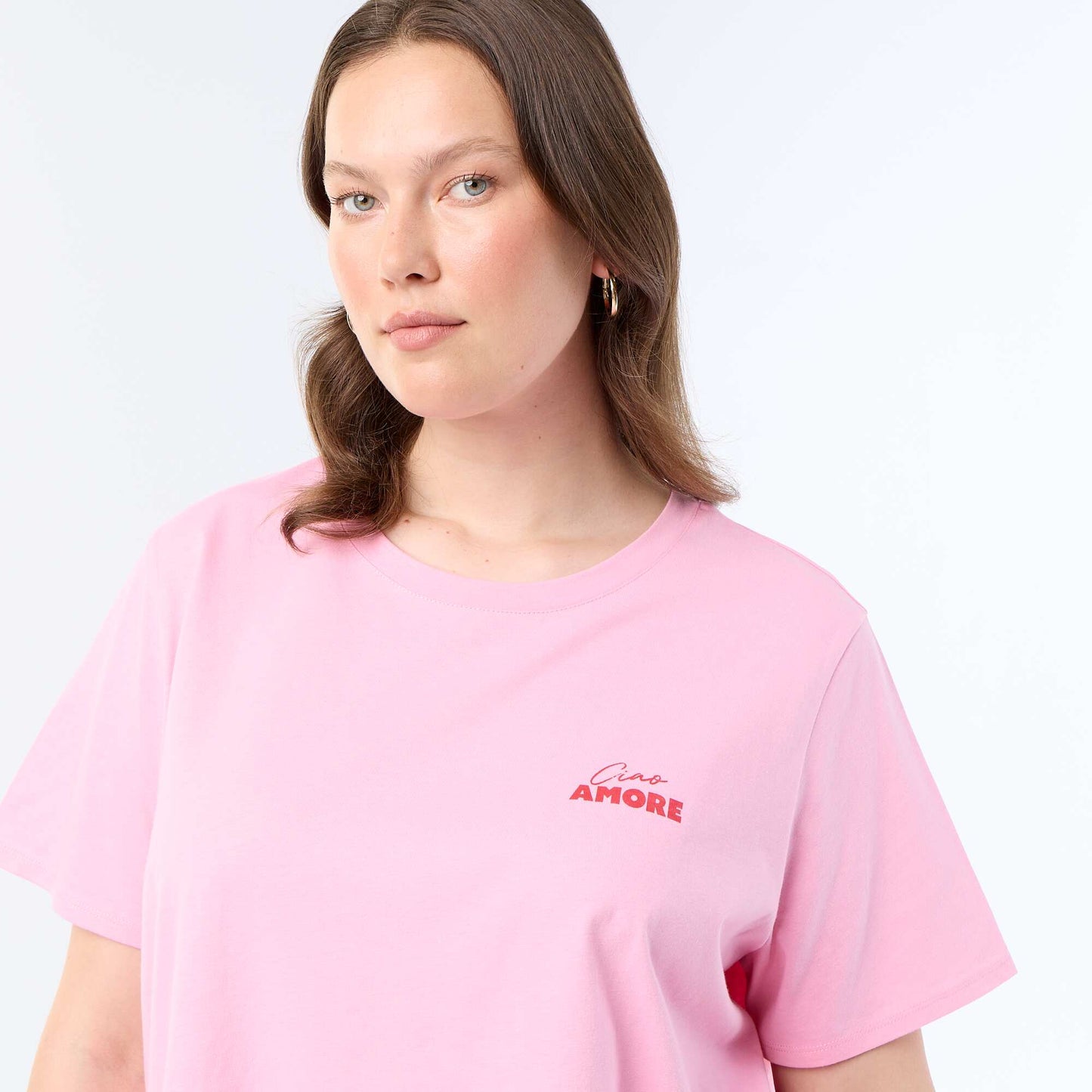 Short-sleeved printed T-shirt PINK