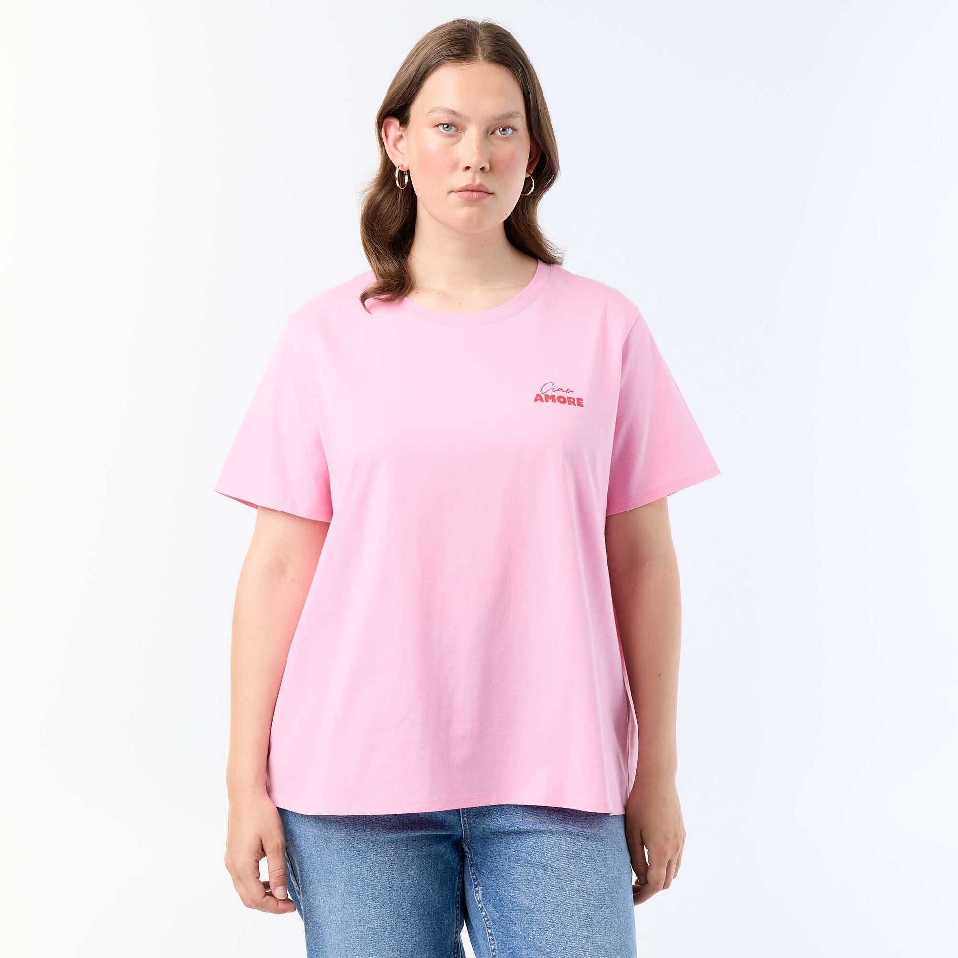 Short-sleeved printed T-shirt PINK