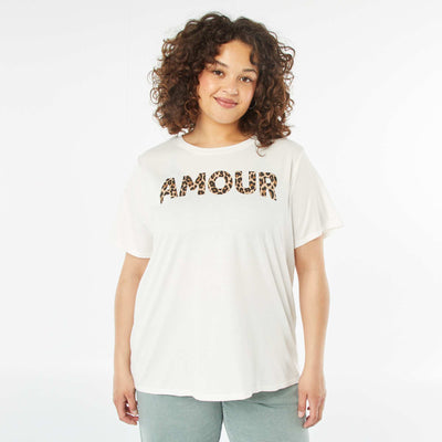Short-sleeved printed T-shirt WHITE