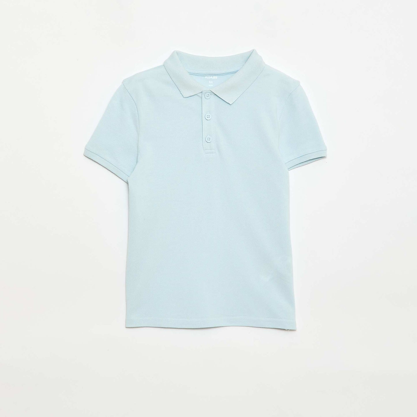 Plain piqué knit polo shirt BLUE