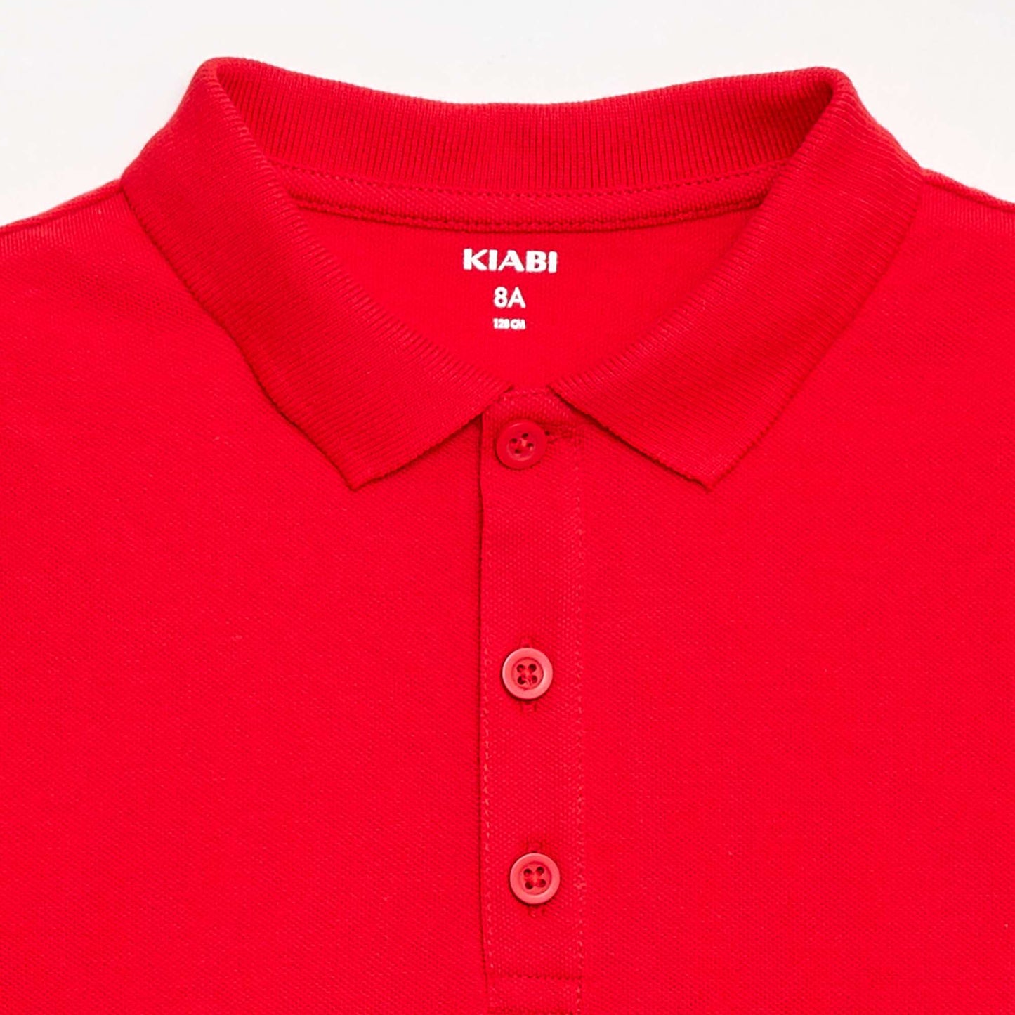Plain piqué knit polo shirt RED
