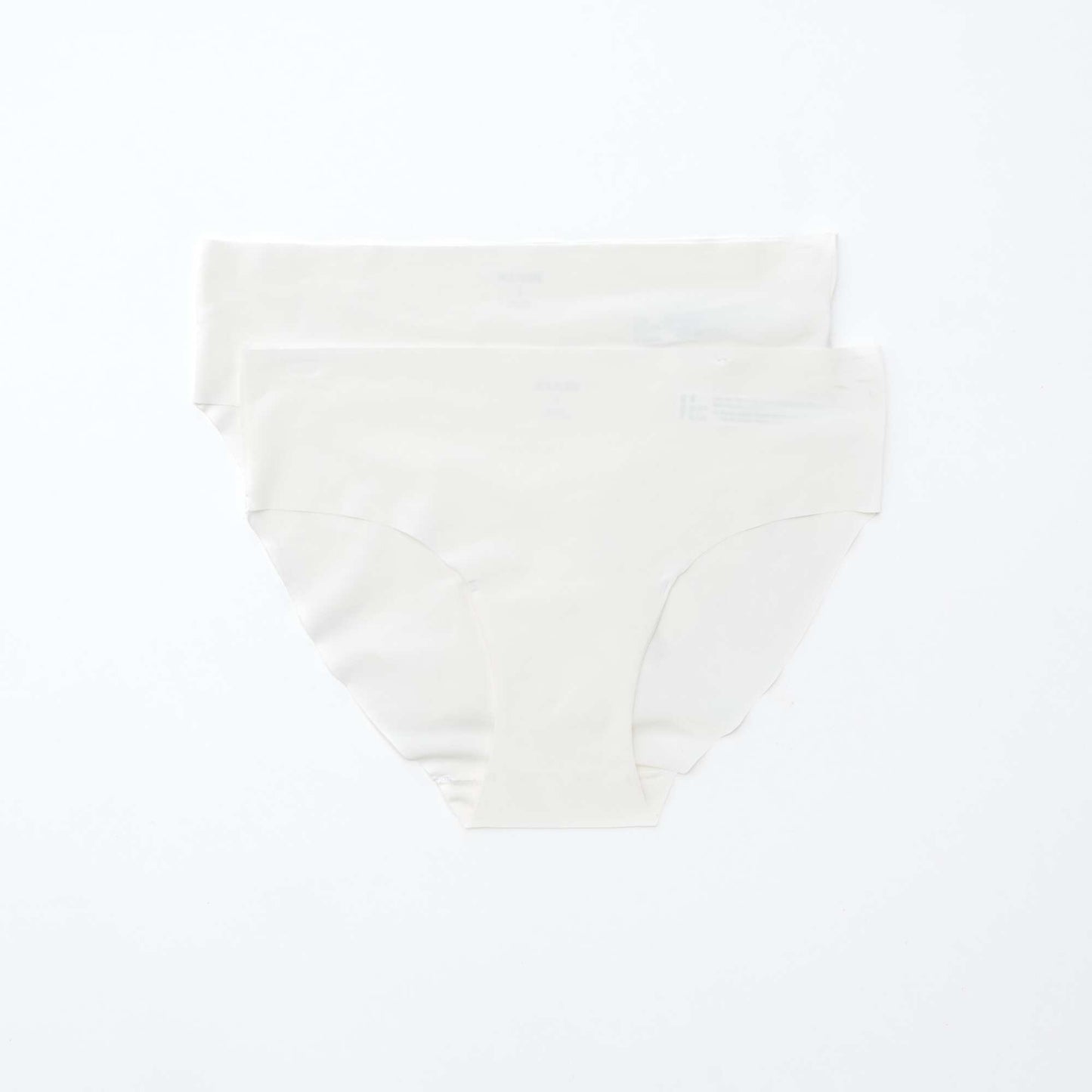 Pack of 2 pairs of seamless microfibre briefs WHITE