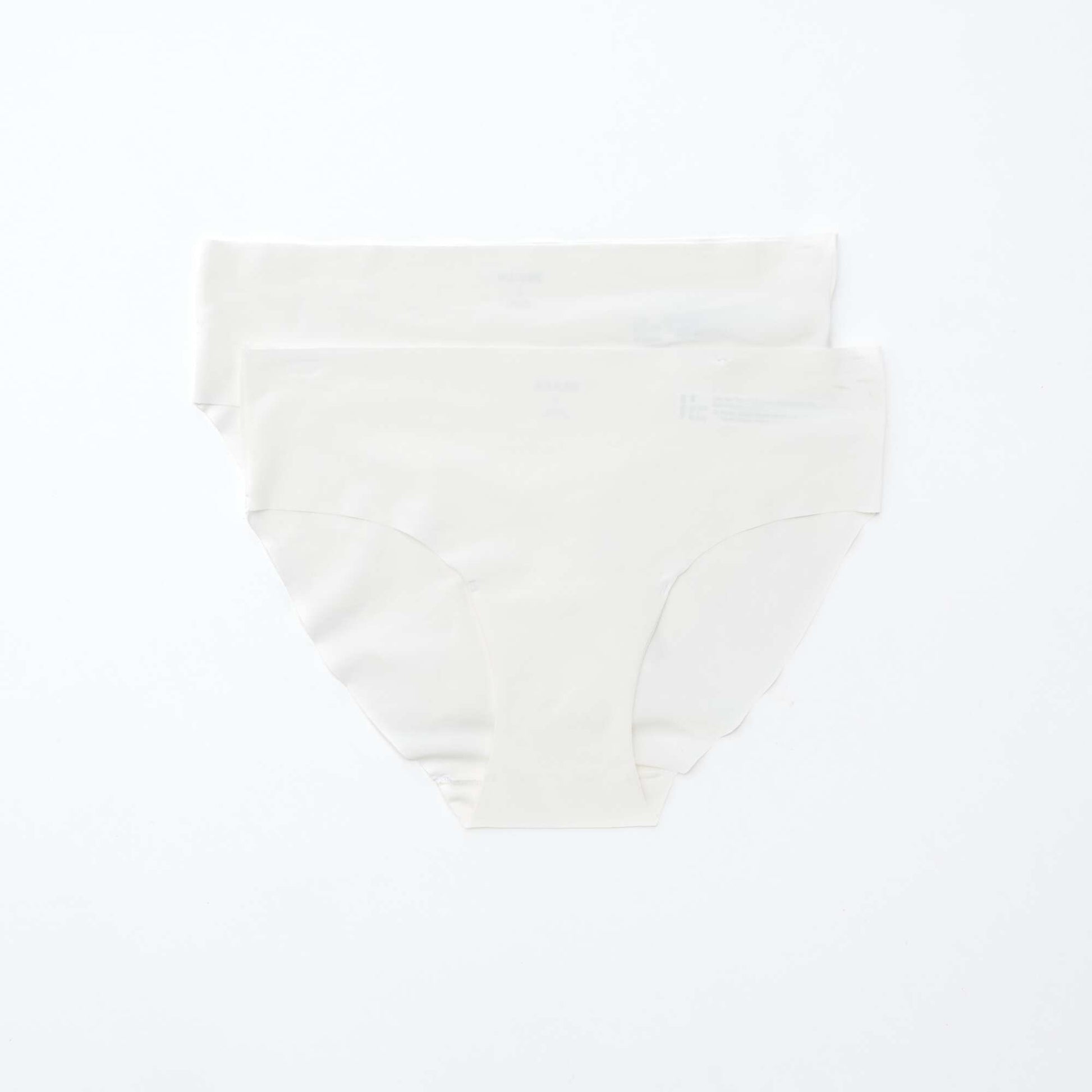 Pack of 2 pairs of seamless microfibre briefs WHITE