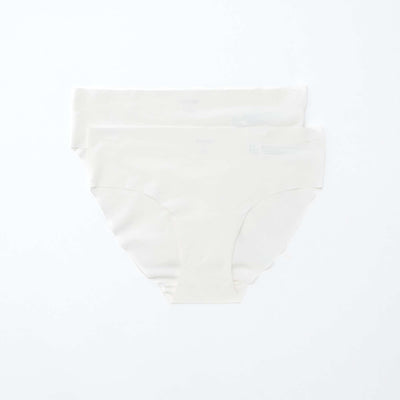Pack of 2 pairs of seamless microfibre briefs WHITE