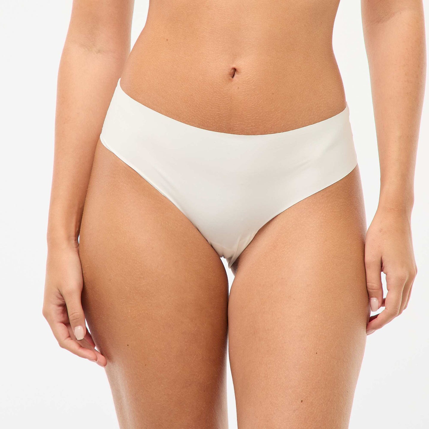Pack of 2 pairs of seamless microfibre briefs WHITE