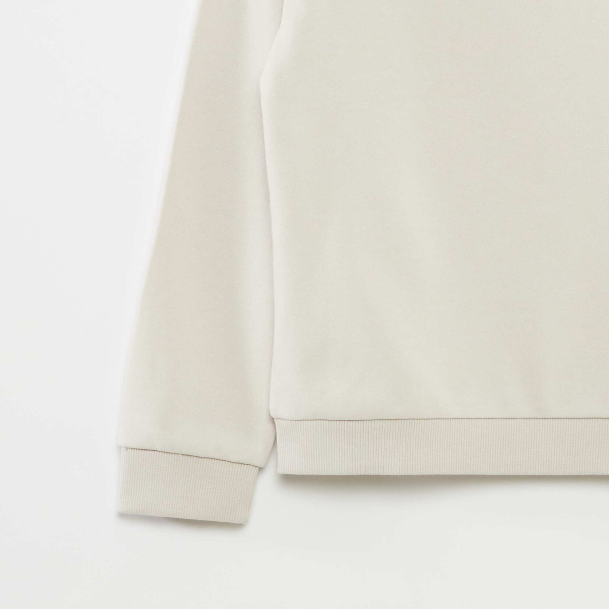 Plain French terry sweatshirt with round neck WHITE