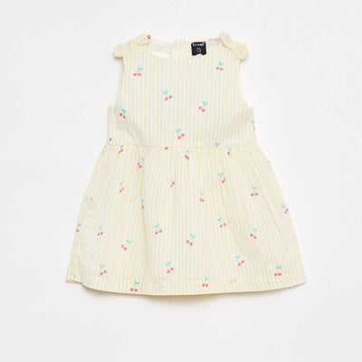 Sleeveless cotton voile dress YELLOW