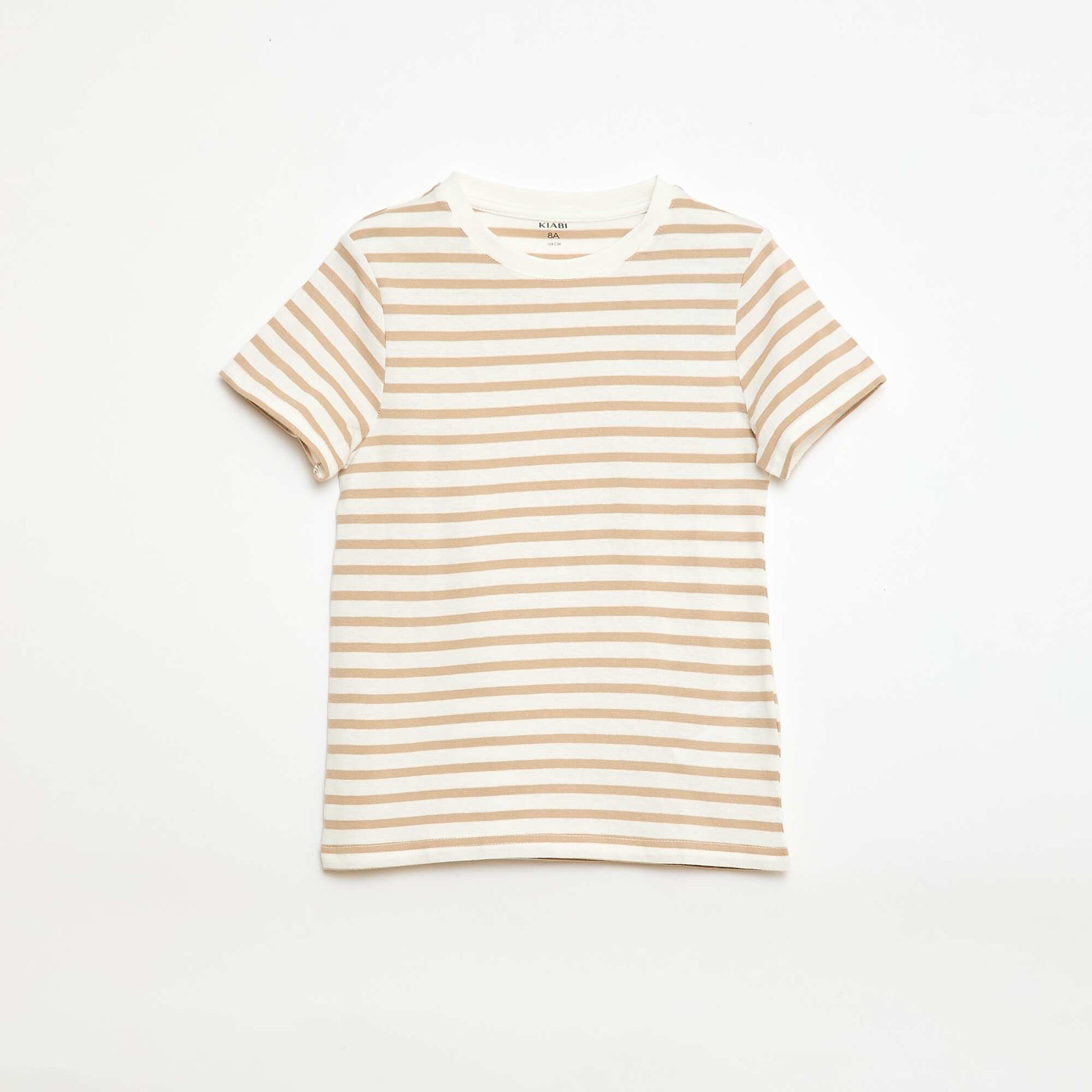 Patterned short-sleeved T-shirt BEIGE