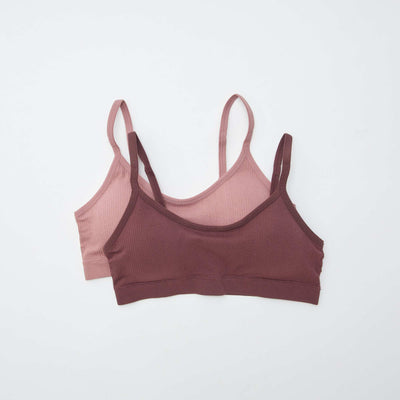 Pack of 2 ribbed bralettes PINK
