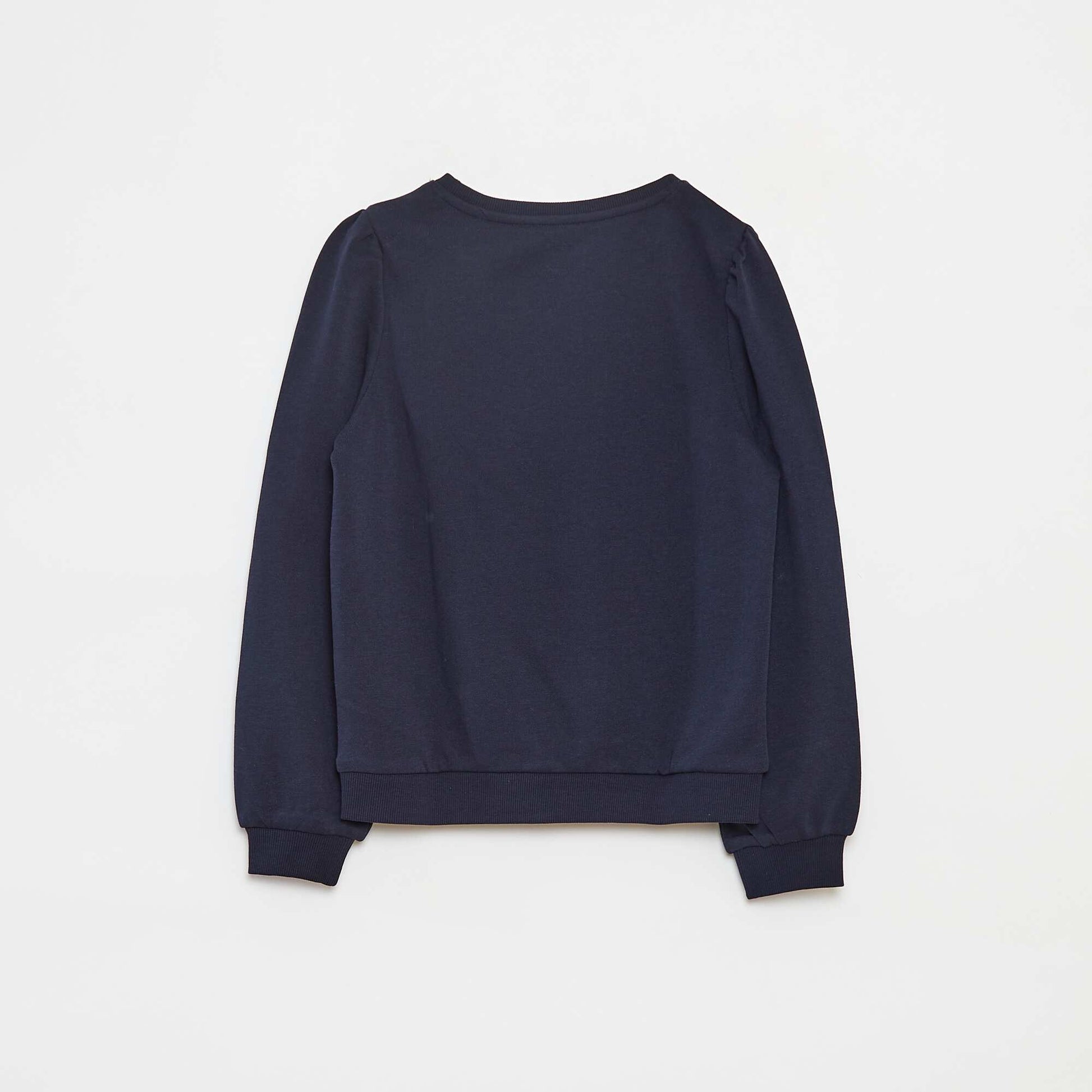 Plain sweatshirt with heart embroidery BLUE