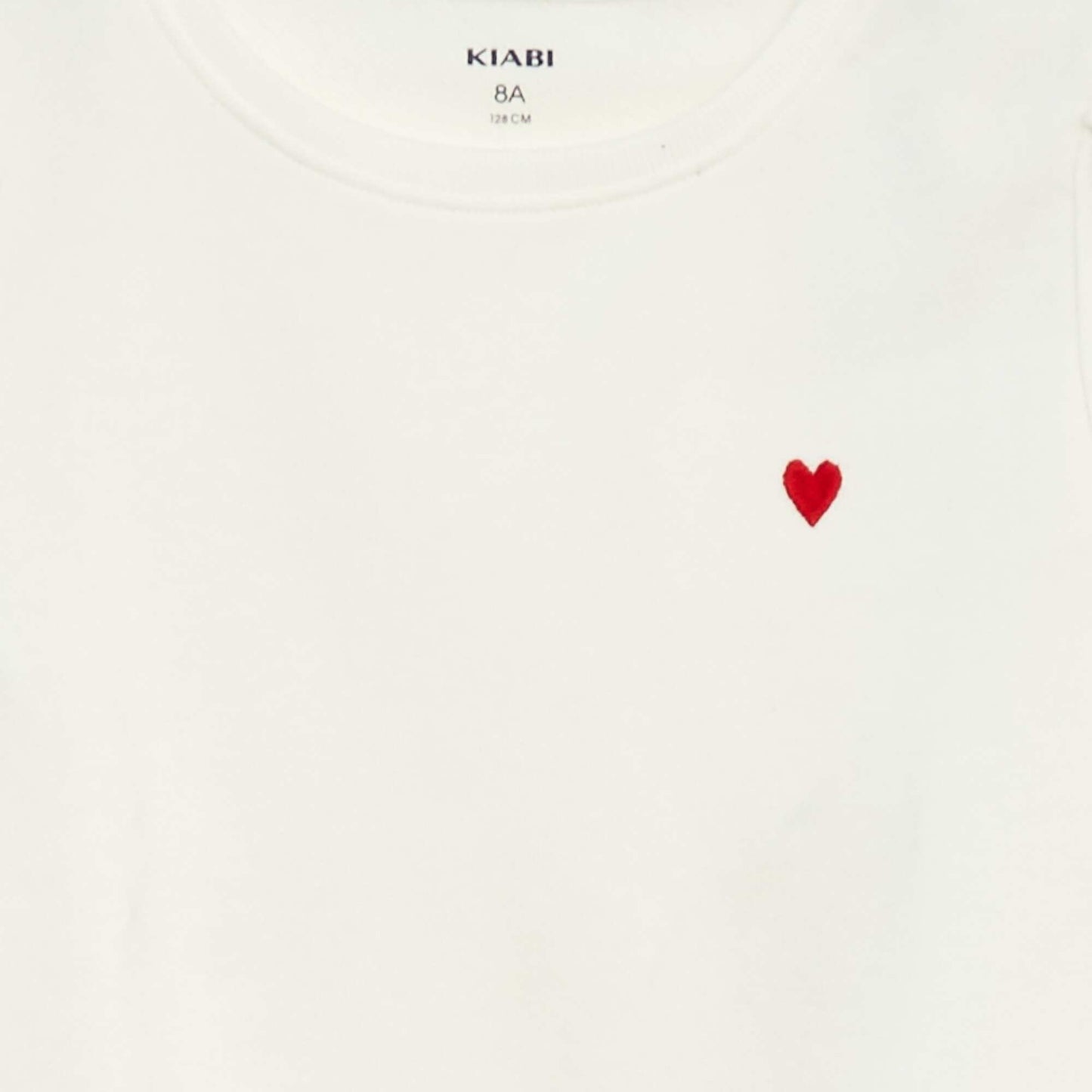 Plain sweatshirt with heart embroidery WHITE