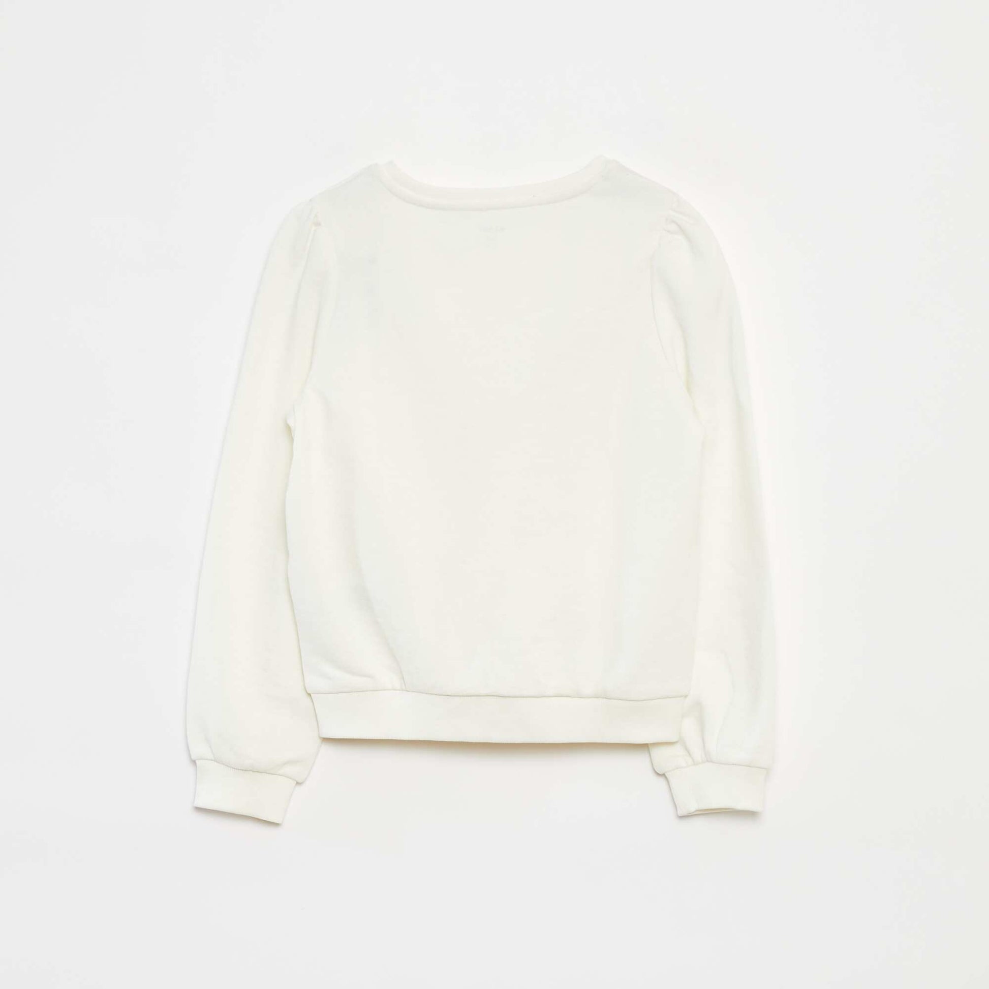 Plain sweatshirt with heart embroidery WHITE