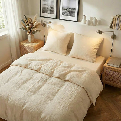 Cotton Gauze Duvet Cover Set 240 x 220cm - Kiabi Home BEIGE