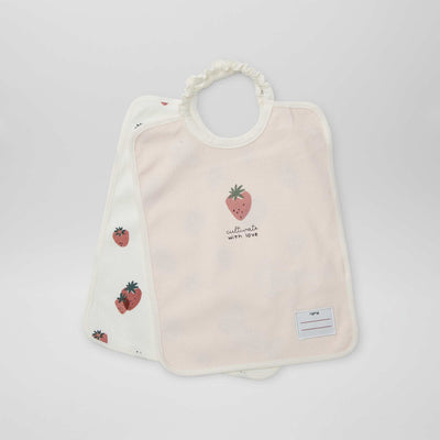 Pack of 2 bibs with elasticated neck WHITE