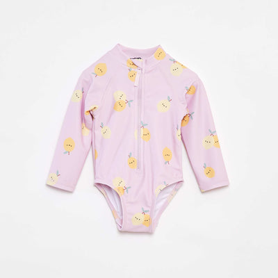 Long-sleeved body-style swimsuit PURPLE
