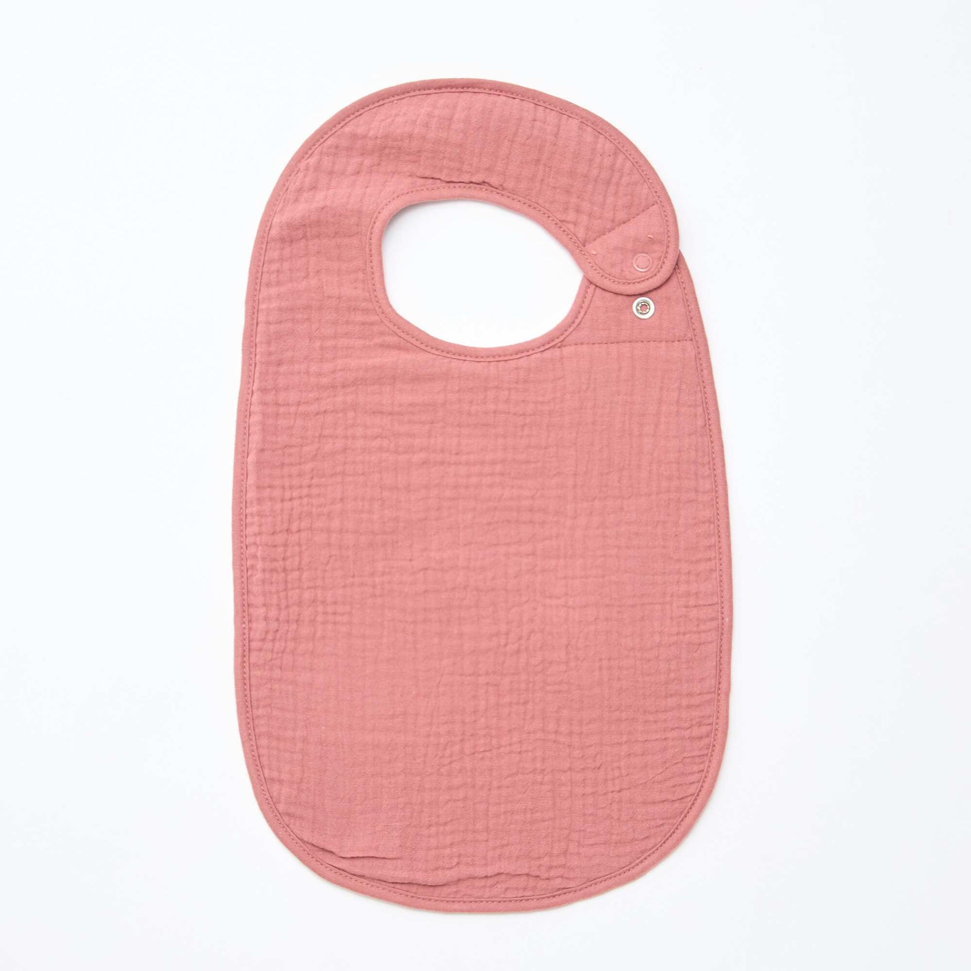 Pack of 3 cotton gauze bibs with terrycloth lining PINK